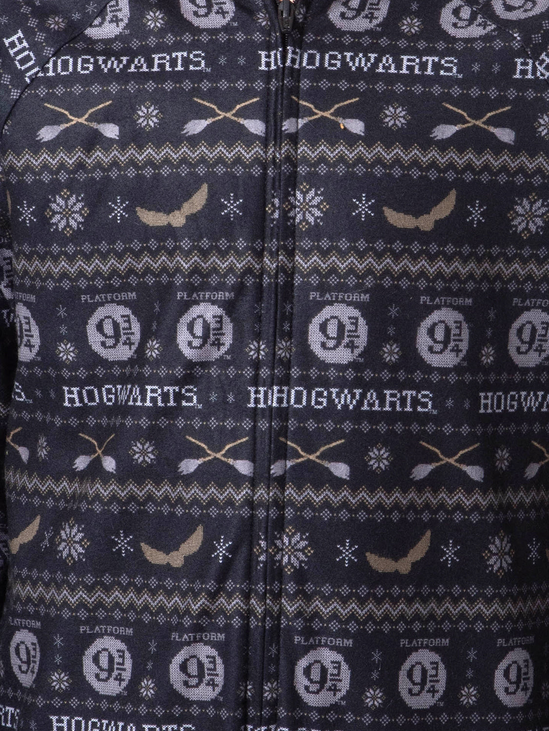 Harry Potter Boys' Hogwarts Christmas Sweater Hooded Union Suit Pajama