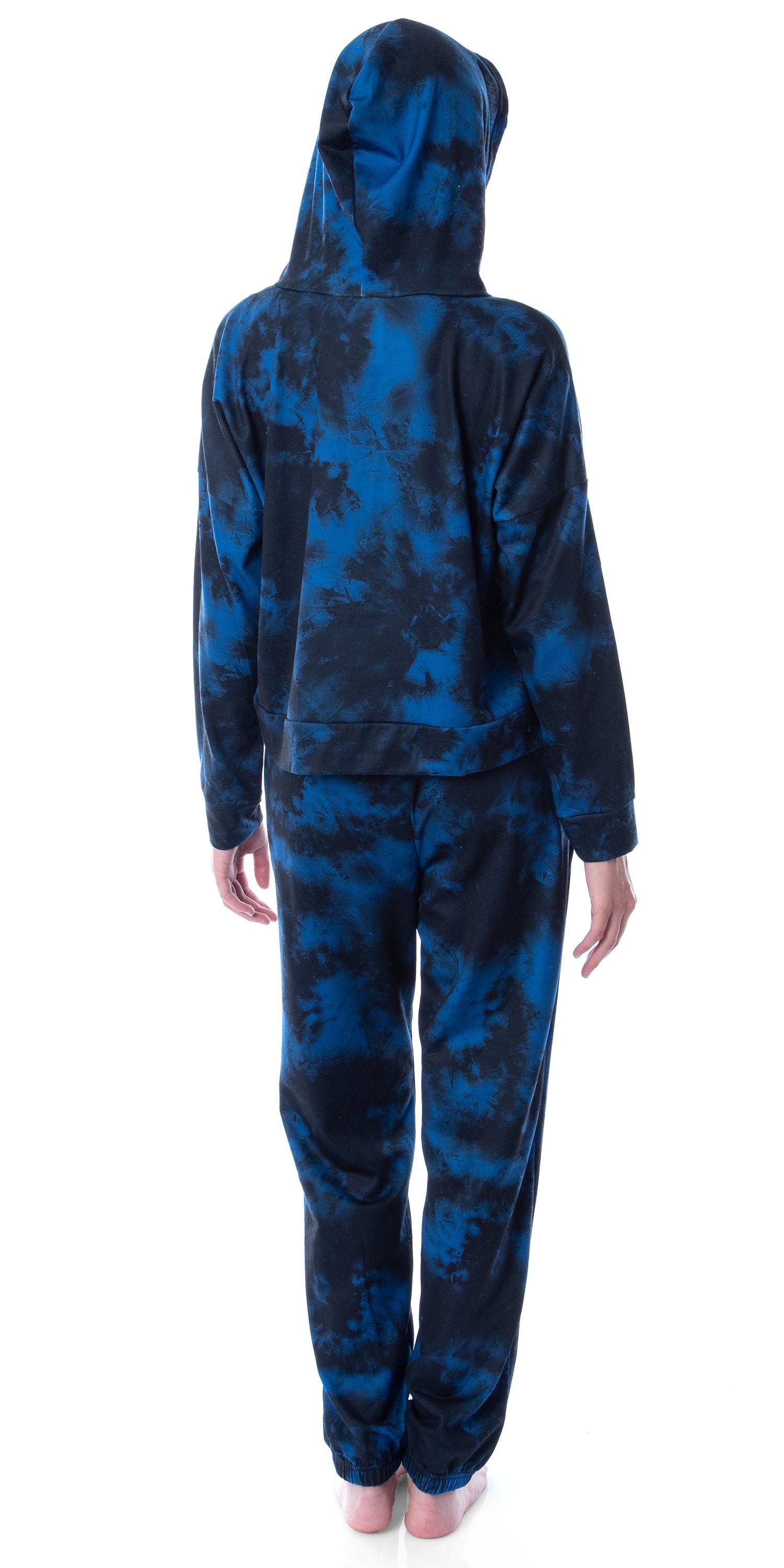 Harry Potter Womens' Hogwarts Houses Tie Dye Cropped Hooded Jogger Set