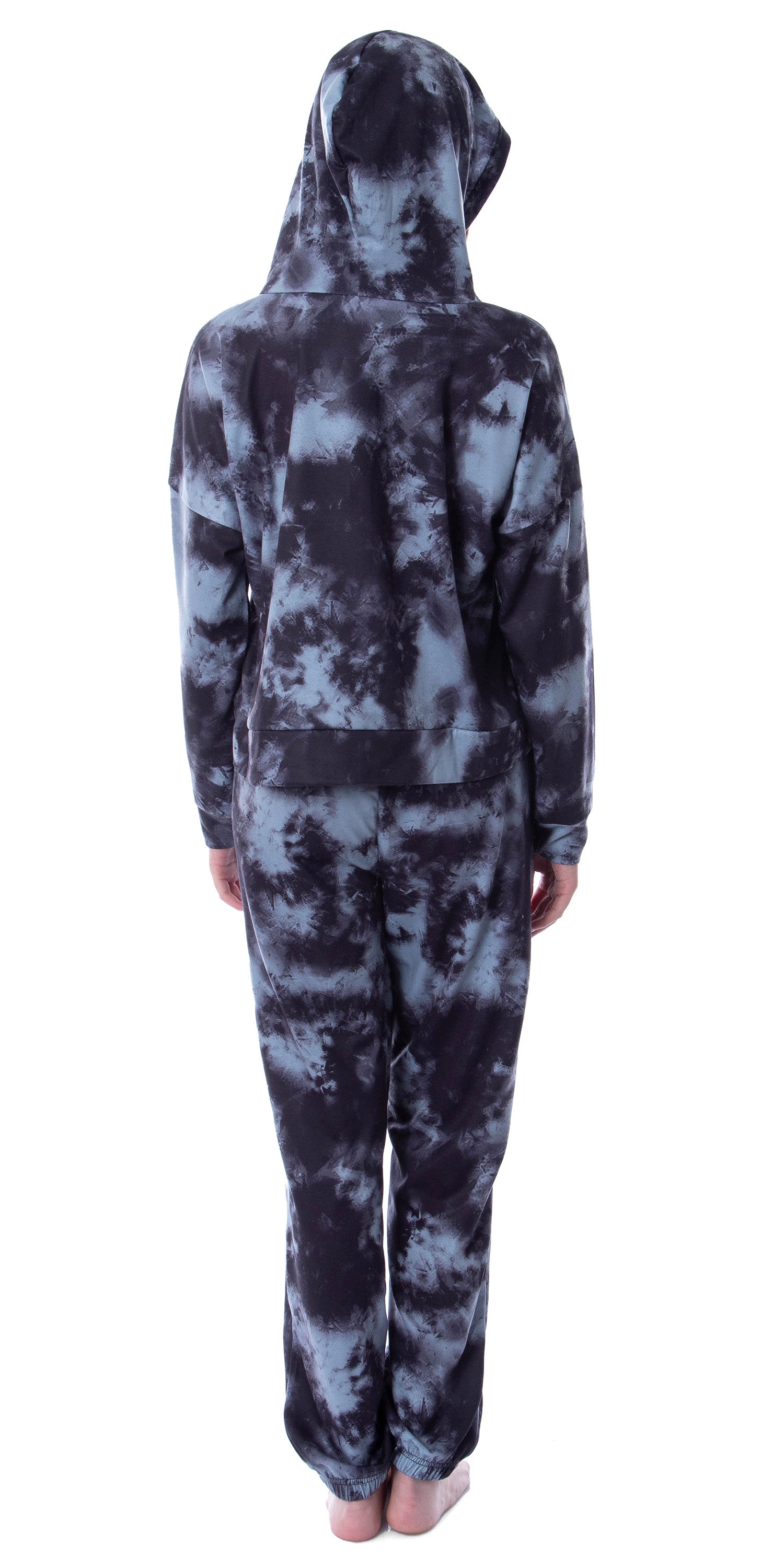Harry Potter Womens' Hogwarts Houses Tie Dye Cropped Hooded Jogger Set