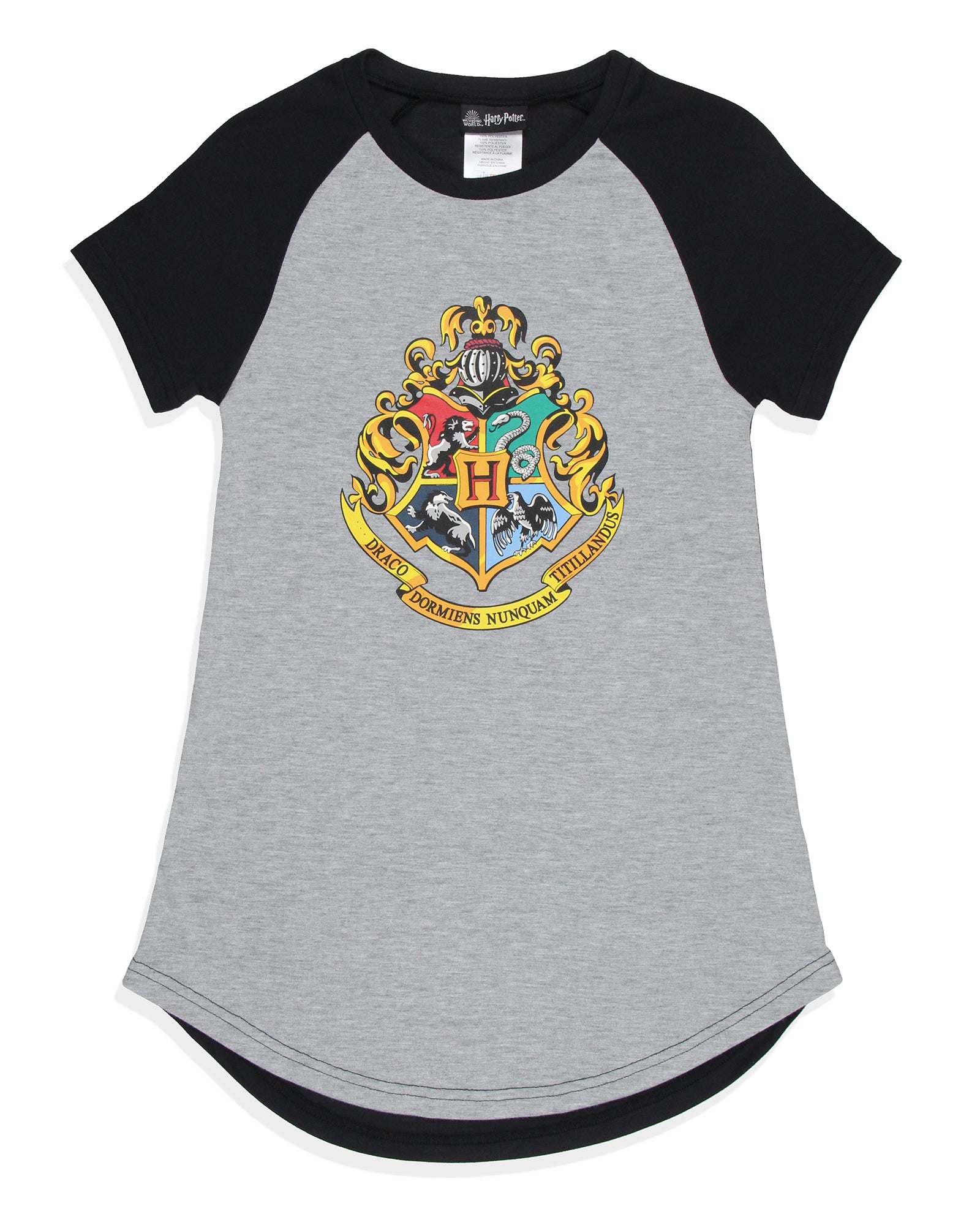 Harry Potter Girls' Wizarding World Hogwarts Crest Sleep Pajama Nightgown