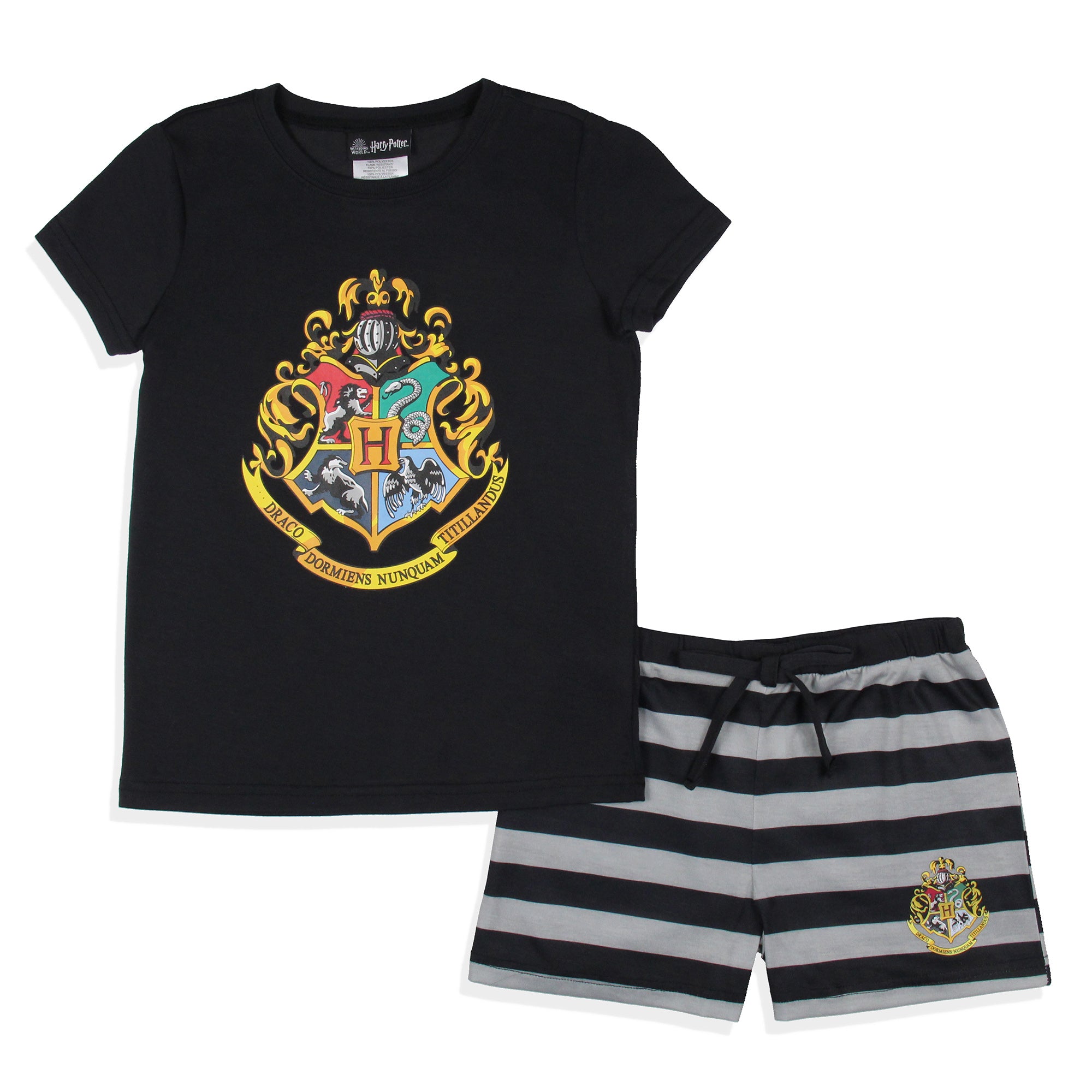 Harry Potter Girls' Wizarding World Hogwarts Crest Sleep Pajama Set Shorts