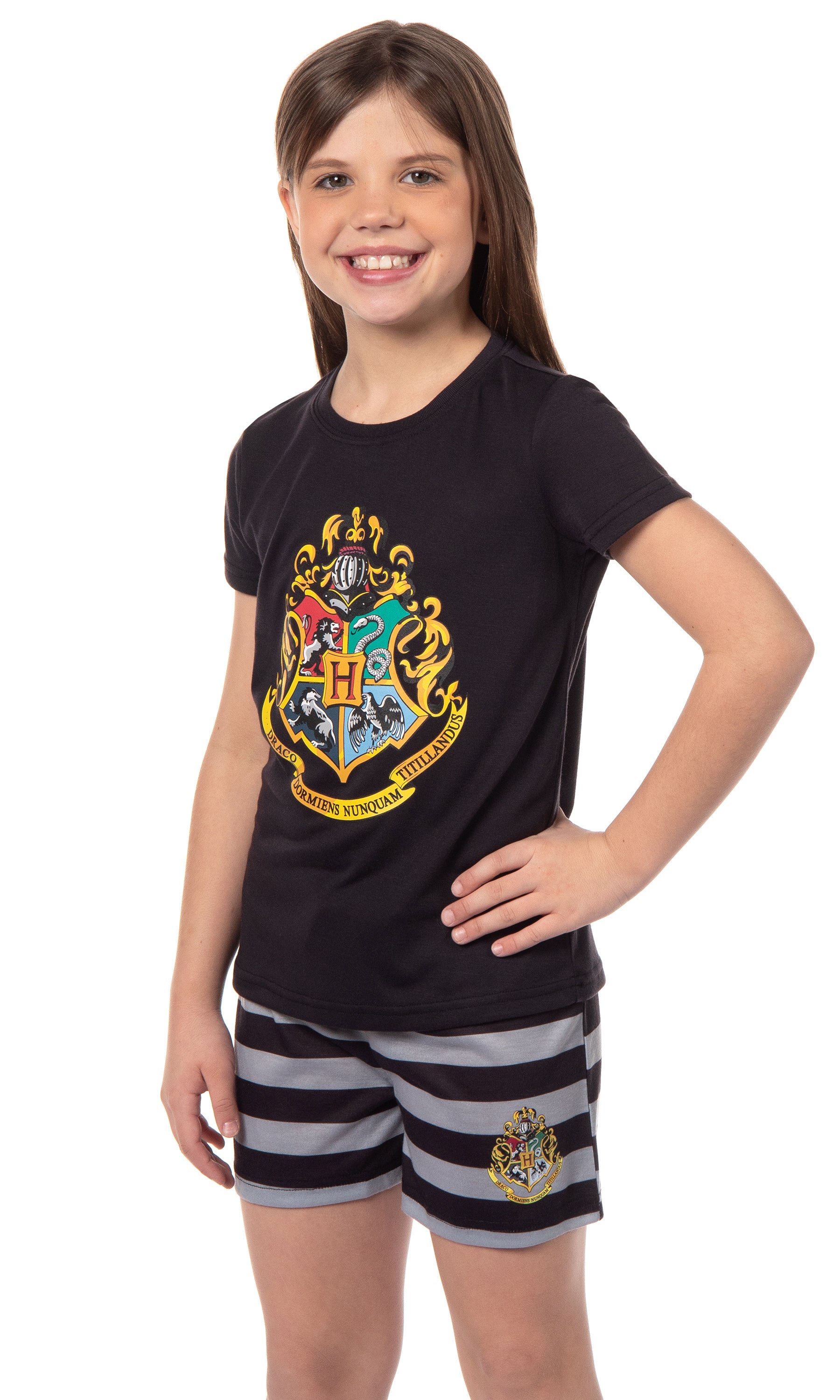 Harry Potter Girls' Wizarding World Hogwarts Crest Sleep Pajama Set Shorts