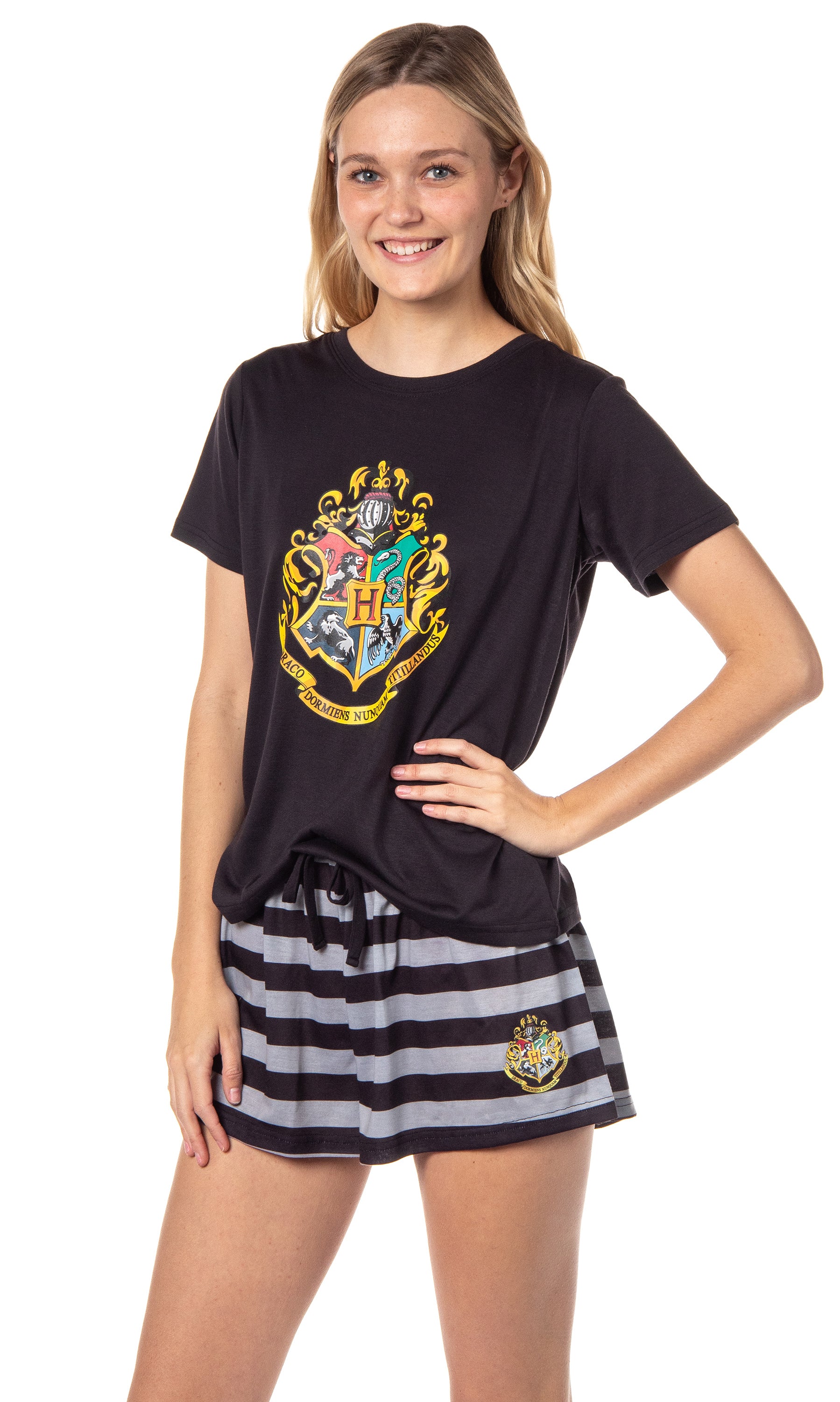 Harry Potter Womens' Wizarding World Hogwarts Crest Sleep Pajama Set Shorts