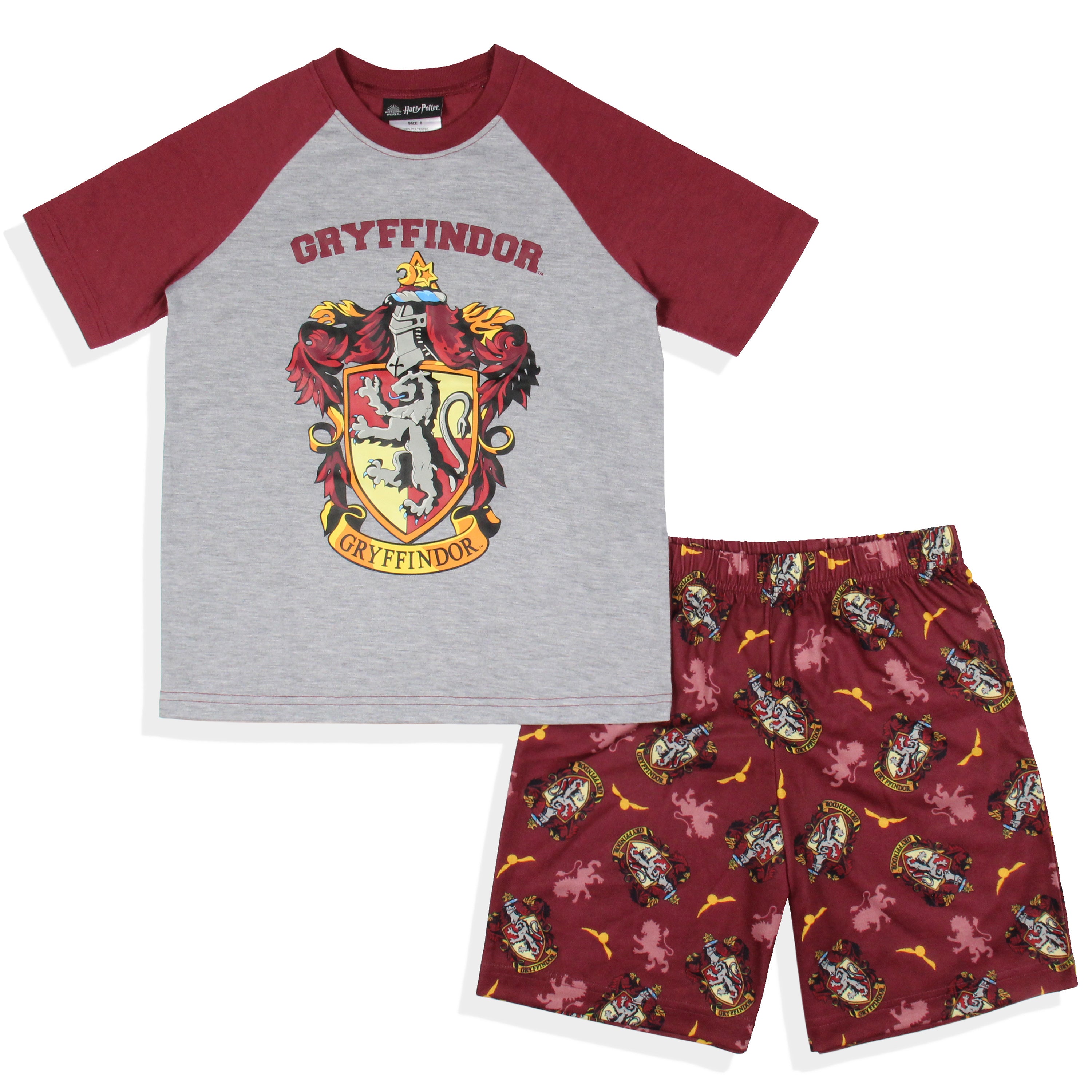 Harry Potter Boys' Hogwarts All Houses Sleep Pajama Set Shorts