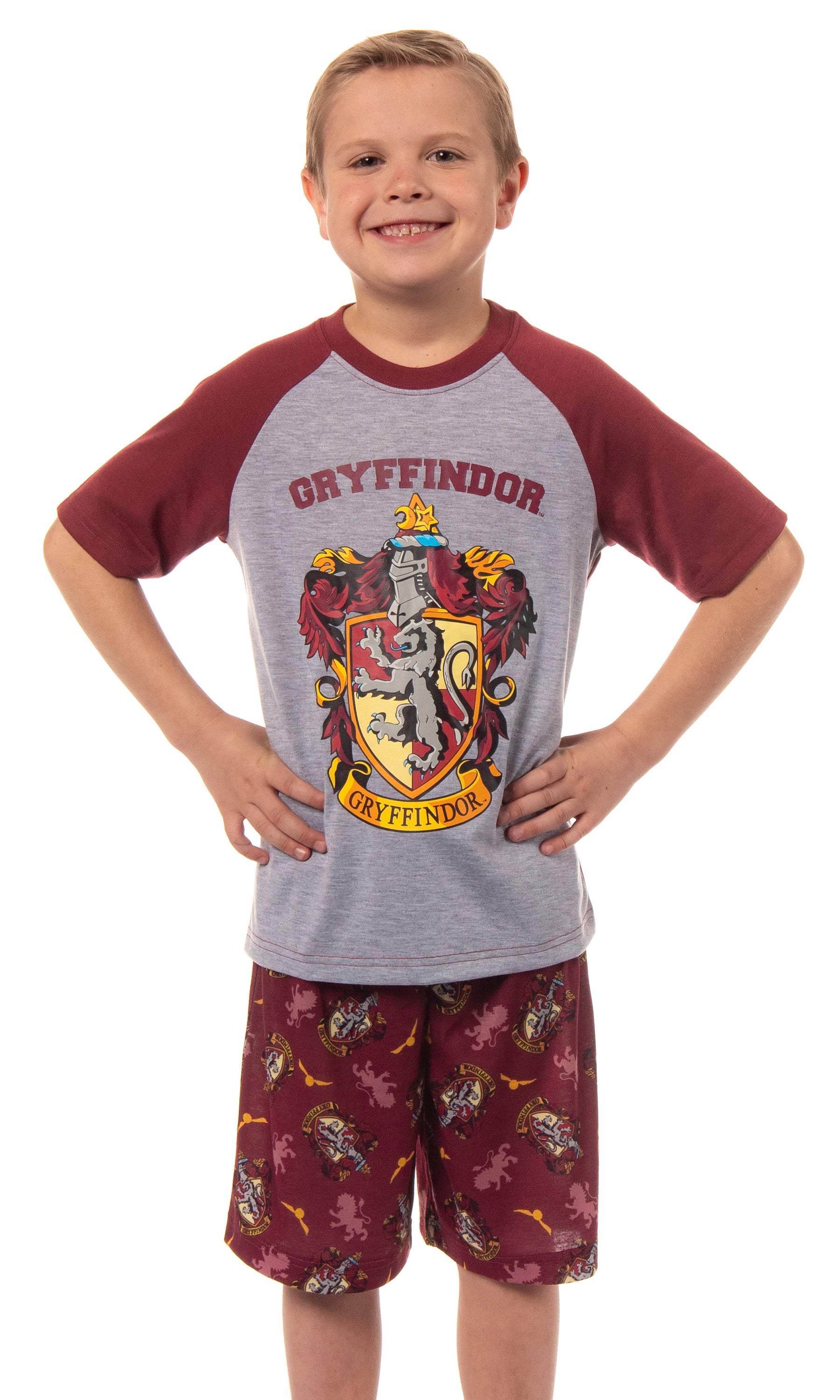 Harry Potter Boys' Hogwarts All Houses Sleep Pajama Set Shorts