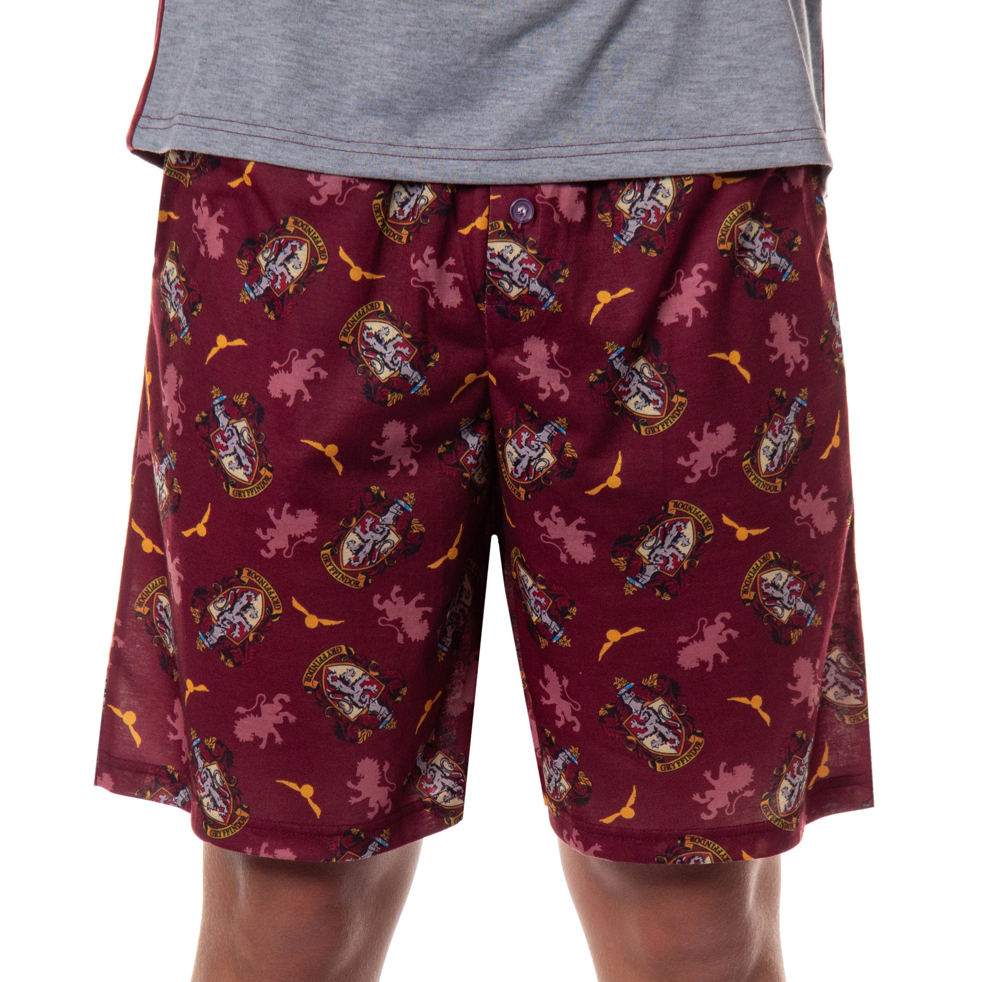 Harry Potter Hogwarts Men's Short Sleeve Shirt And Short PJ Pajama Set