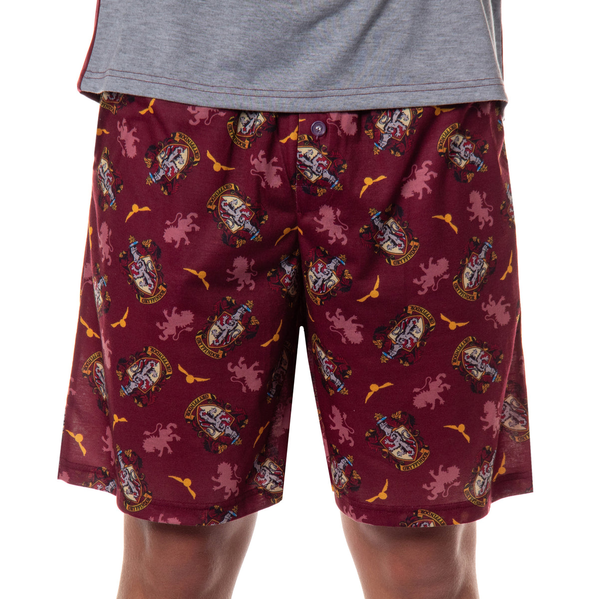 Harry Potter Hogwarts Men's Short Sleeve Shirt And Short PJ Pajama Set