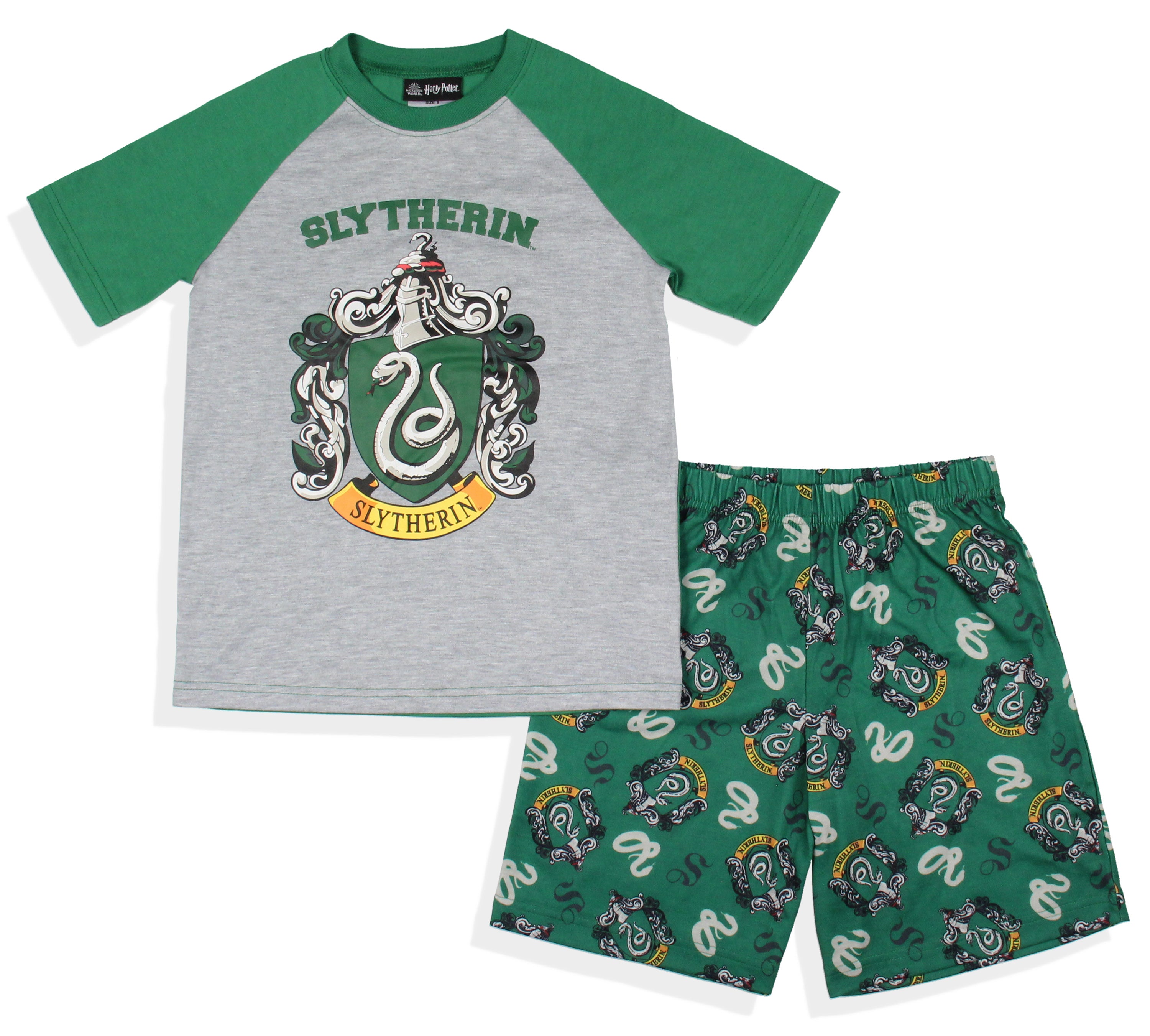 Harry Potter Boys' Hogwarts All Houses Sleep Pajama Set Shorts