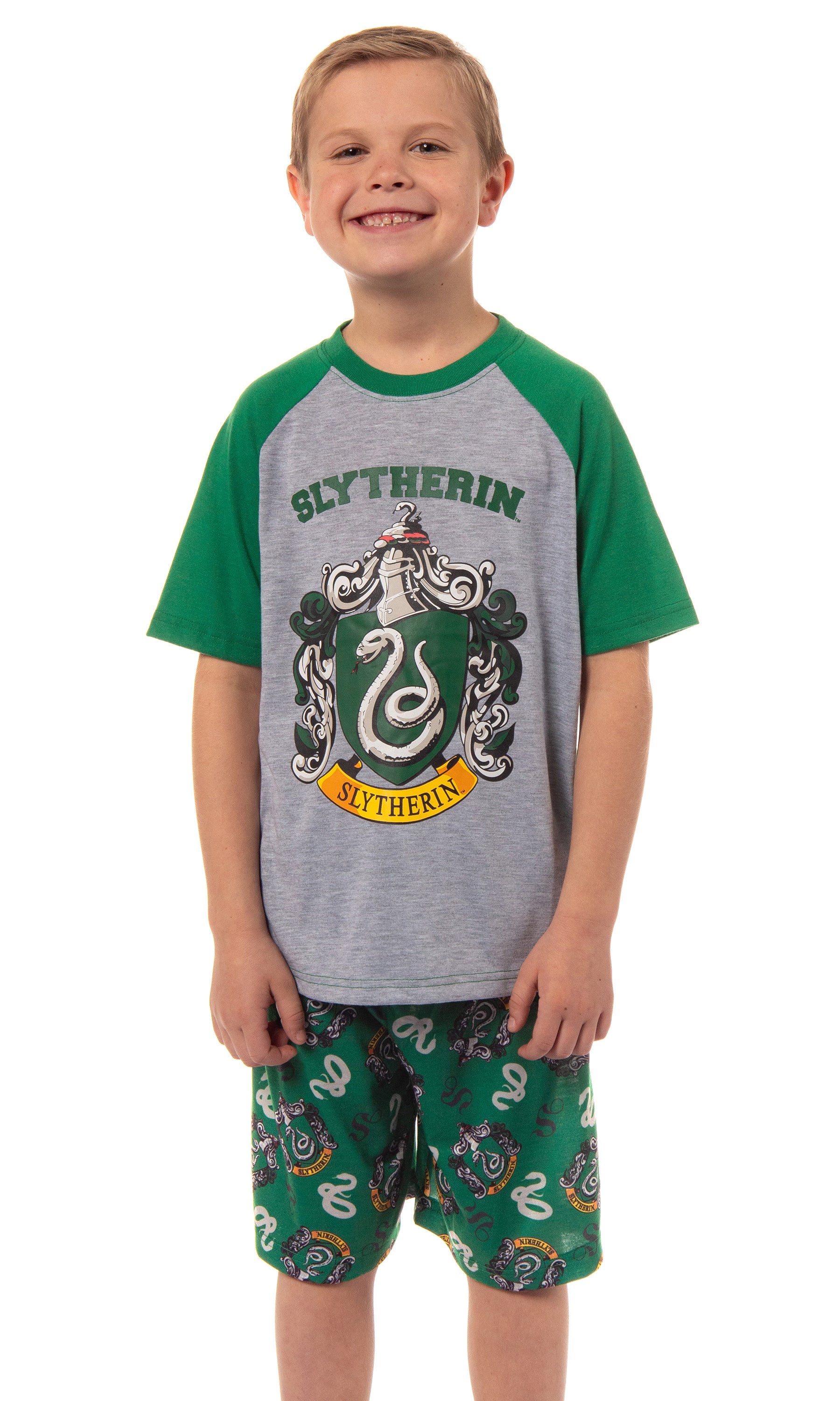Harry Potter Boys' Hogwarts All Houses Sleep Pajama Set Shorts