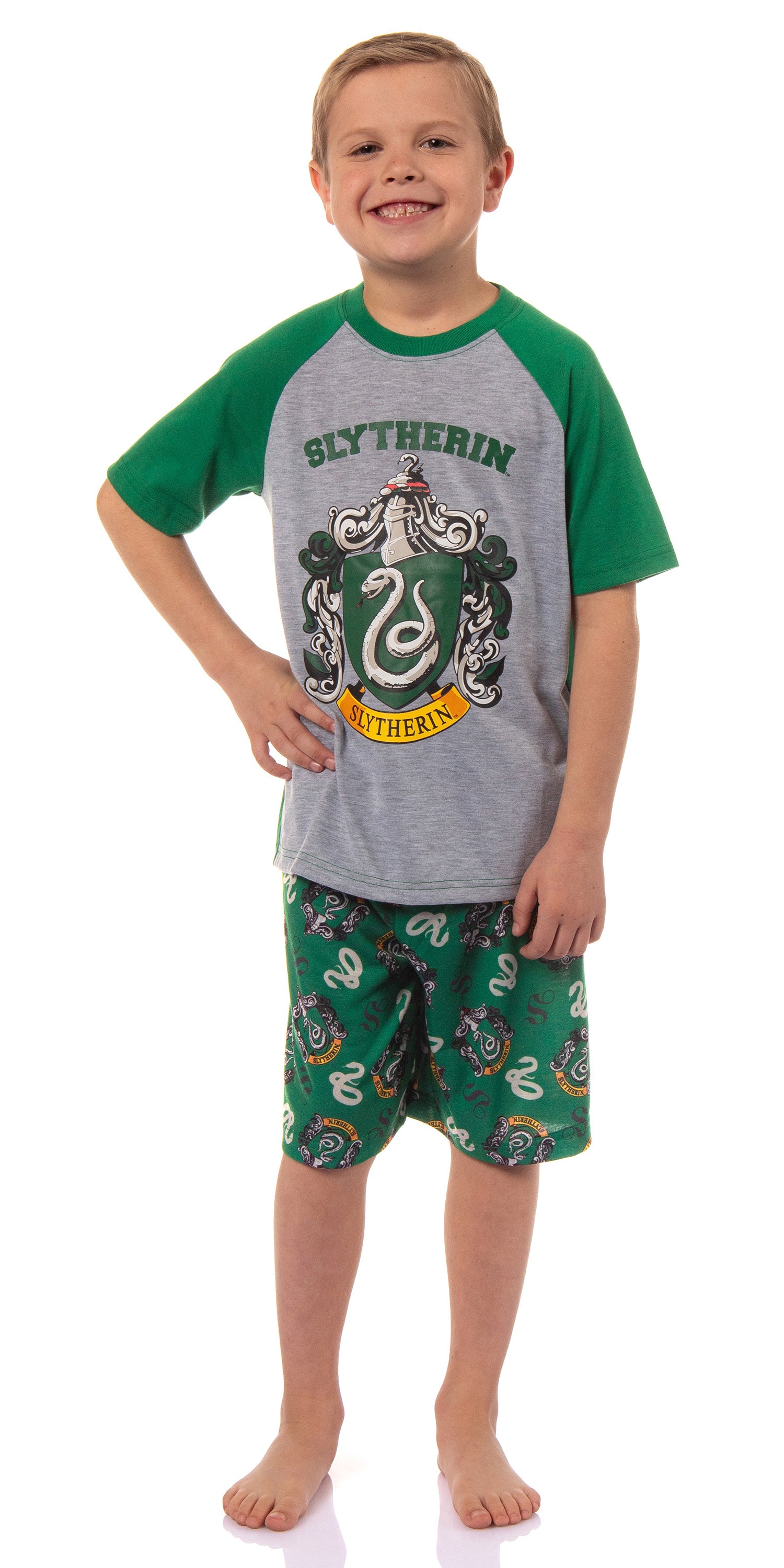 Harry Potter Boys' Hogwarts All Houses Sleep Pajama Set Shorts