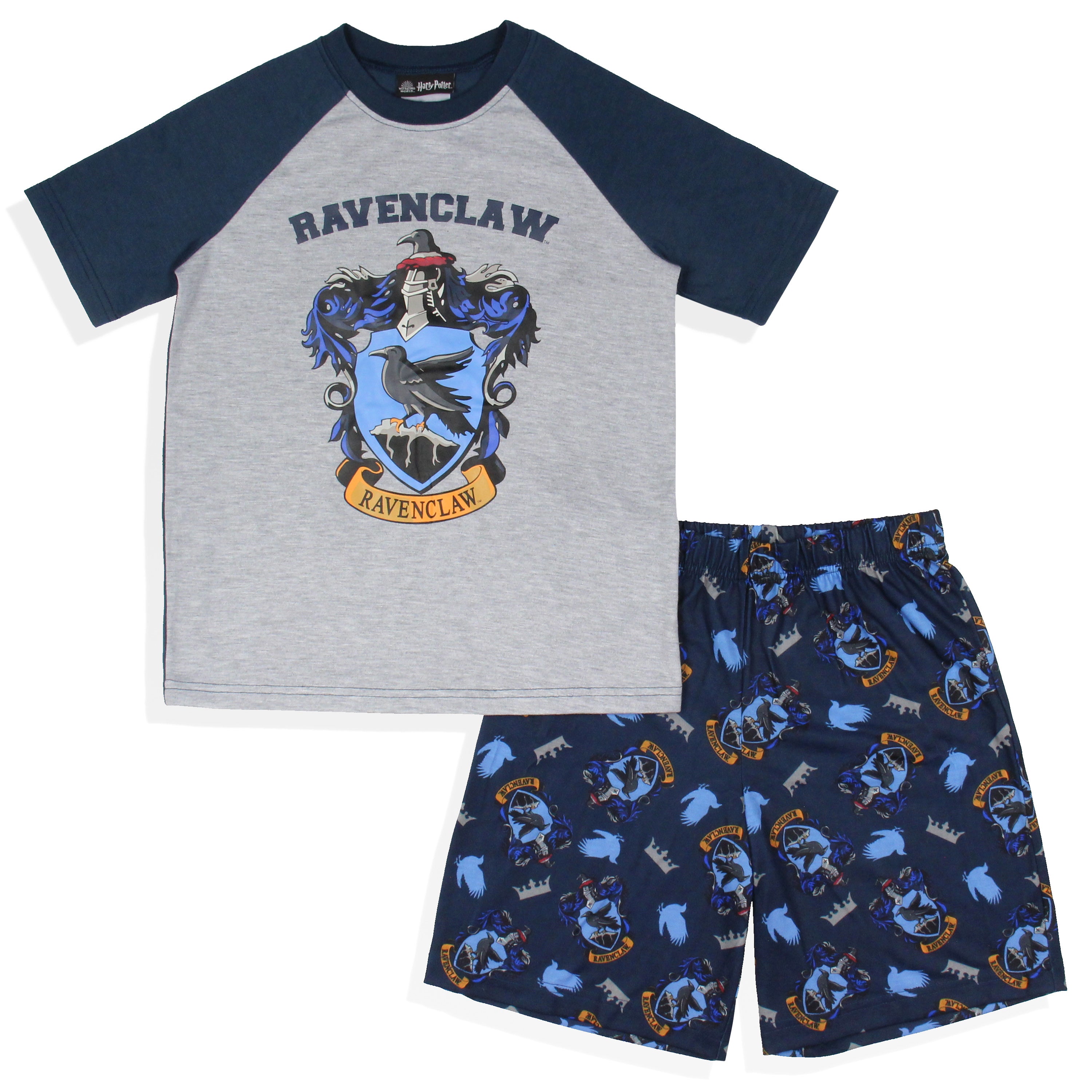 Harry Potter Boys' Hogwarts All Houses Sleep Pajama Set Shorts