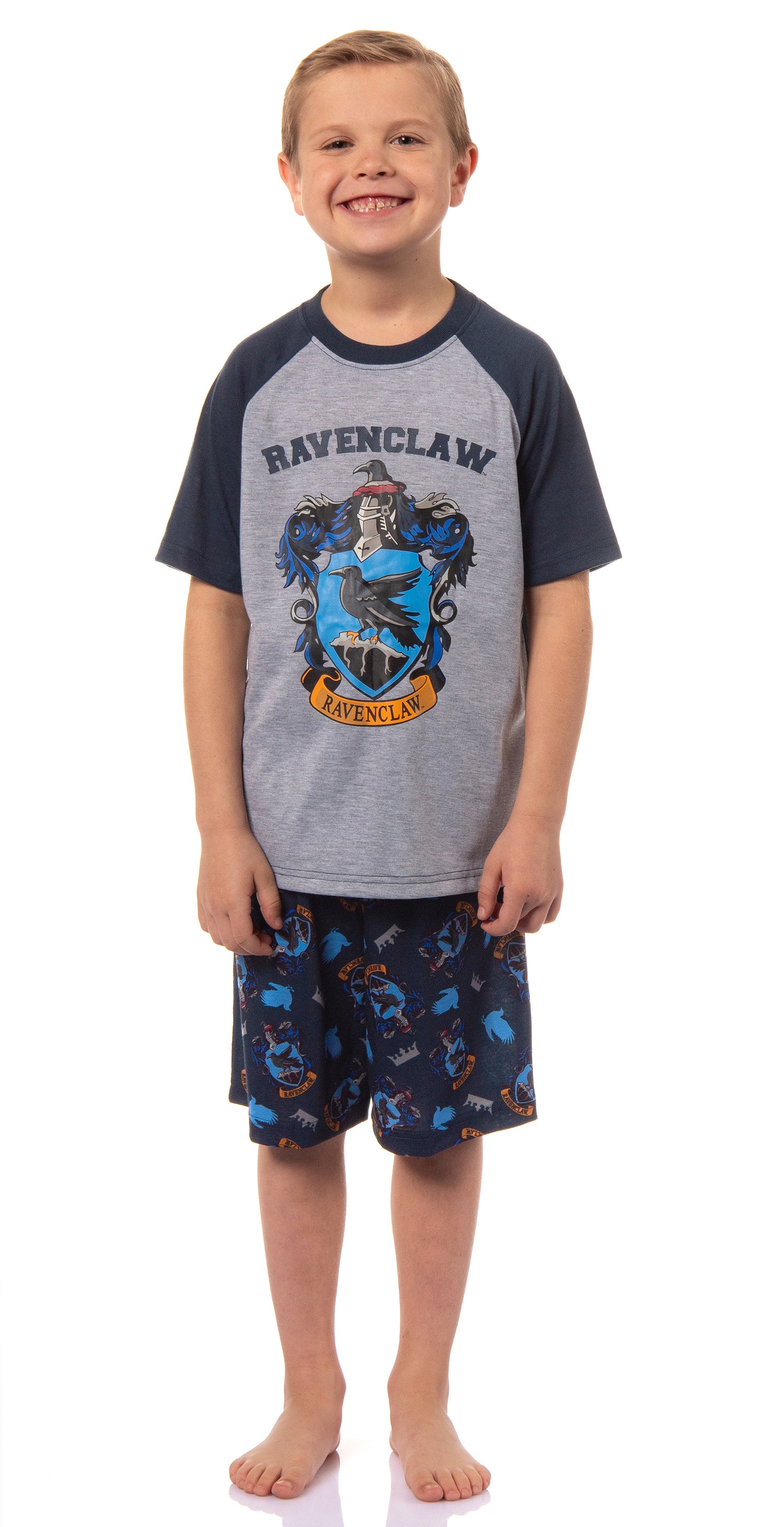 Harry Potter Boys' Hogwarts All Houses Sleep Pajama Set Shorts