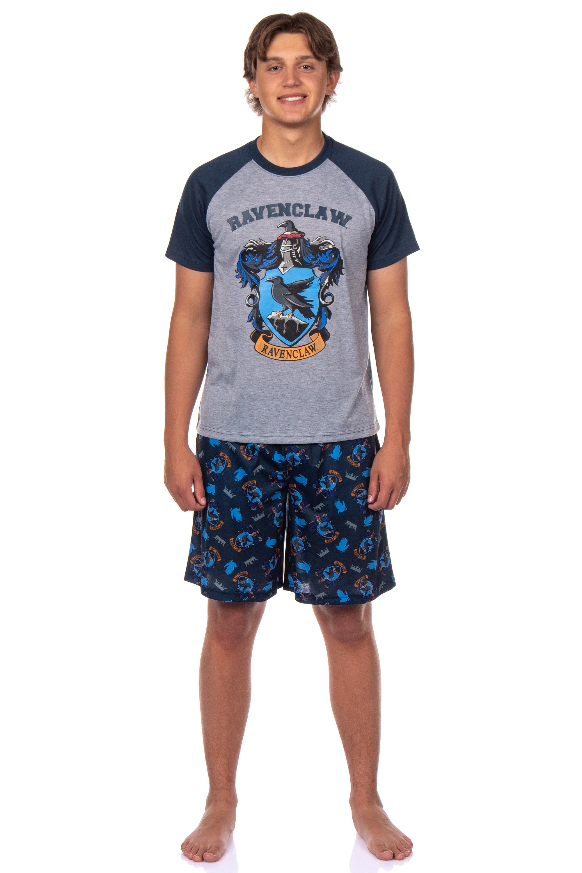 Harry Potter Hogwarts Men's Short Sleeve Shirt And Short PJ Pajama Set