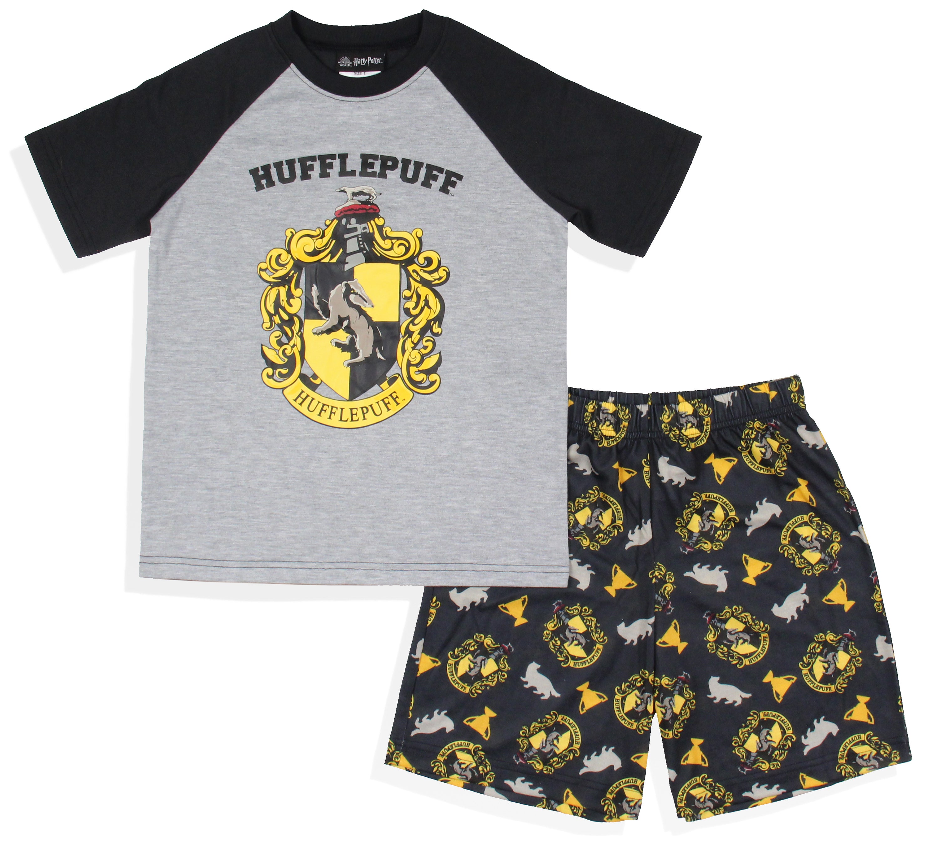 Harry Potter Boys' Hogwarts All Houses Sleep Pajama Set Shorts