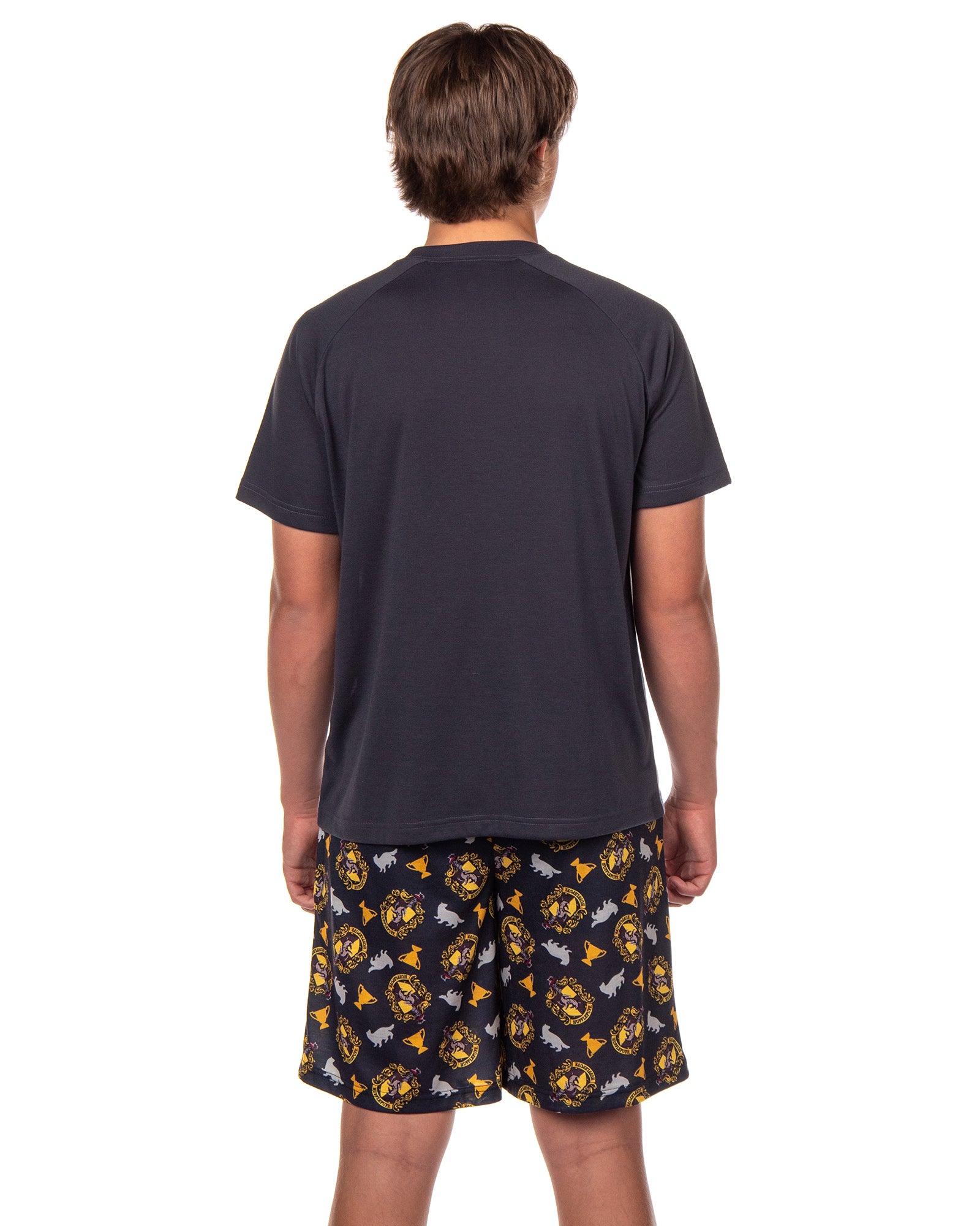 Harry Potter Hogwarts Men's Short Sleeve Shirt And Short PJ Pajama Set