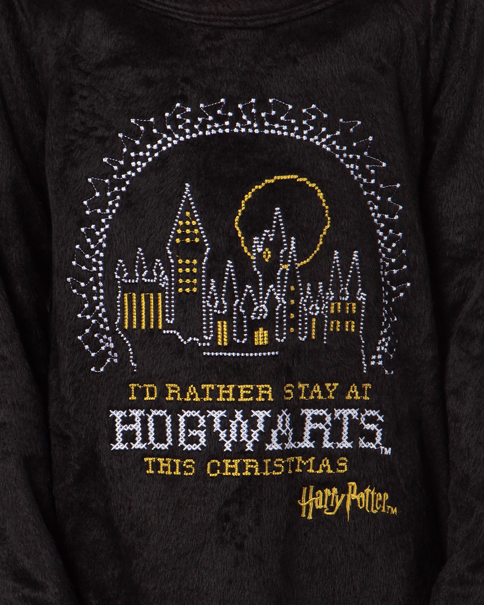 Harry Potter Girl's I'd Rather Stay At Hogwarts This Christmas Sleep Pajama Nightgown