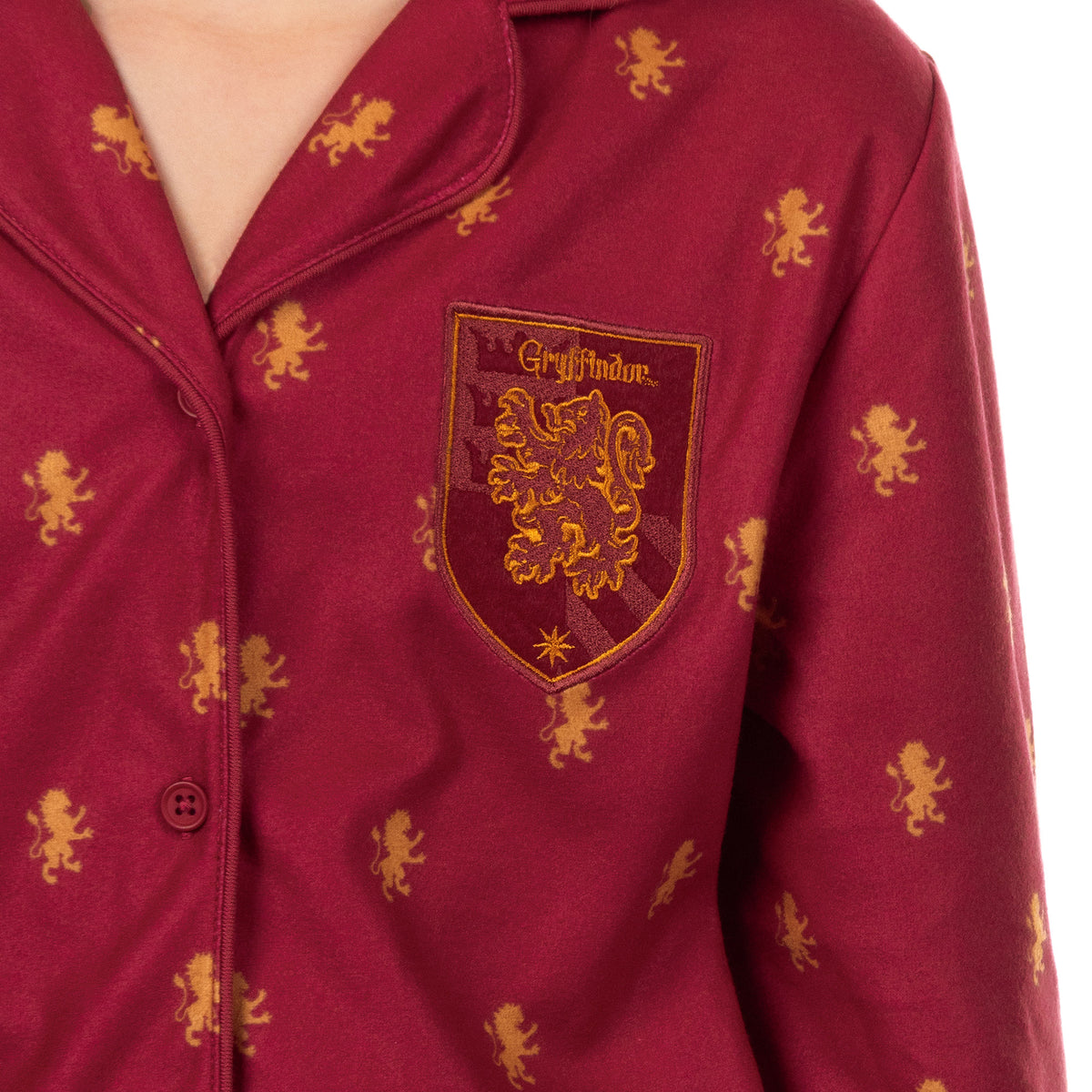 Harry Potter Pajamas Girl's Houses Coat Front Sleep Set