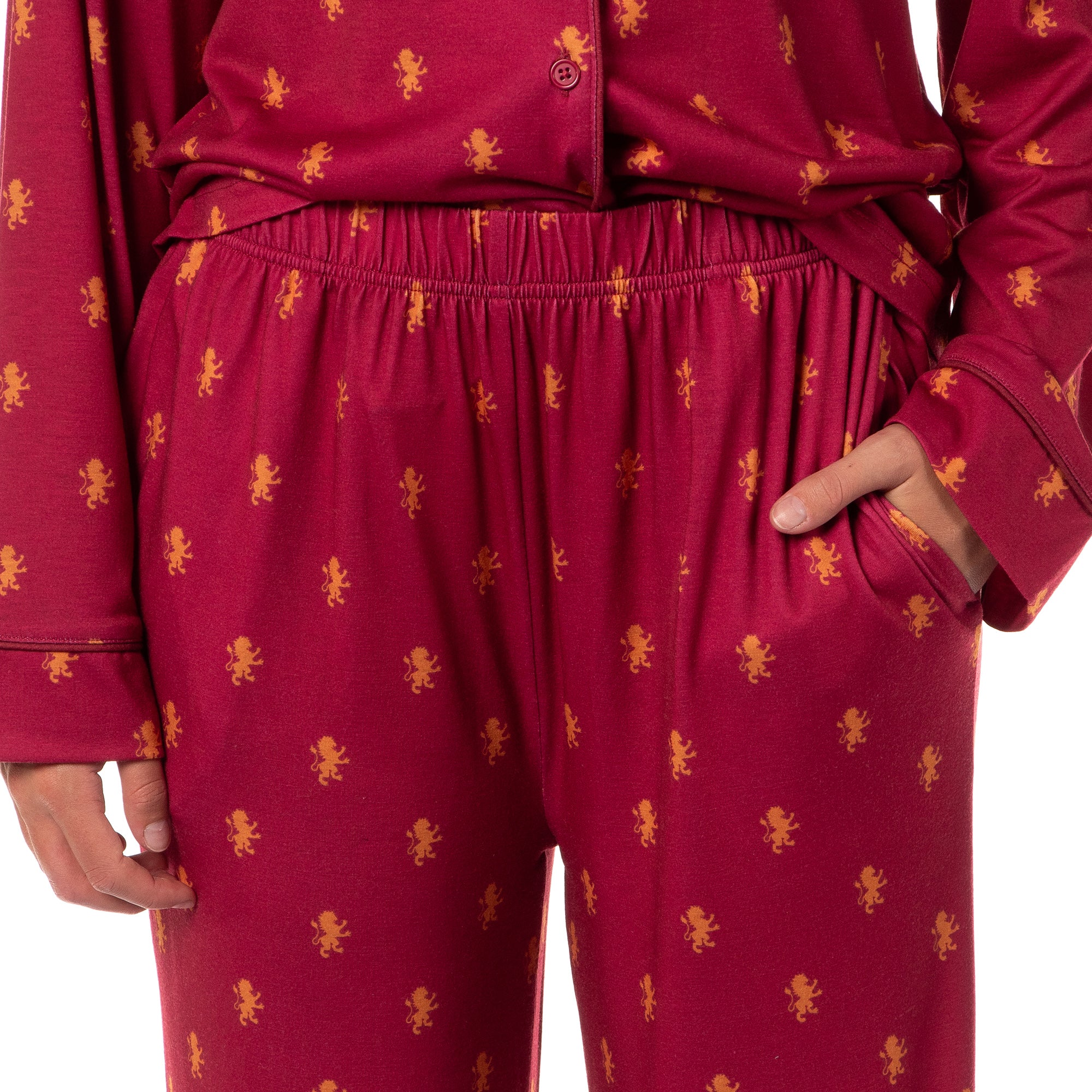 Harry Potter Women's Gryffindor Classic Pajamas Button-Up Top and Pants