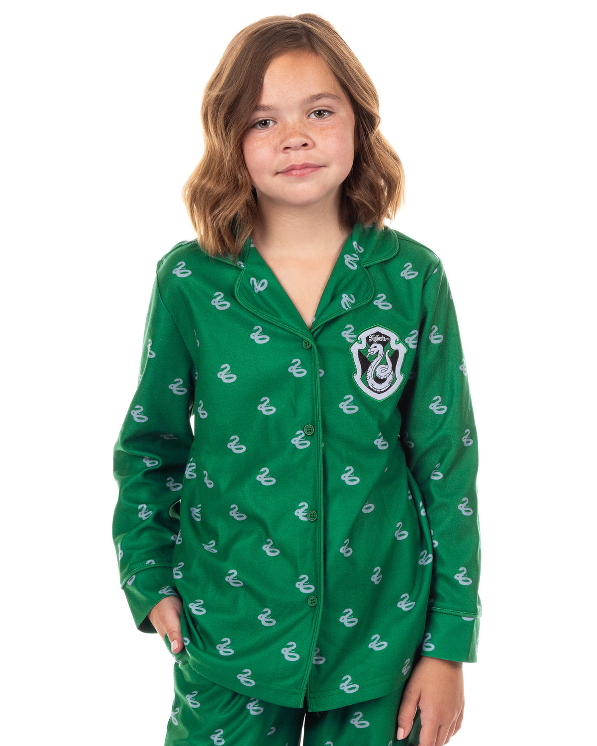 Harry Potter Pajamas Girl's Houses Coat Front Sleep Set