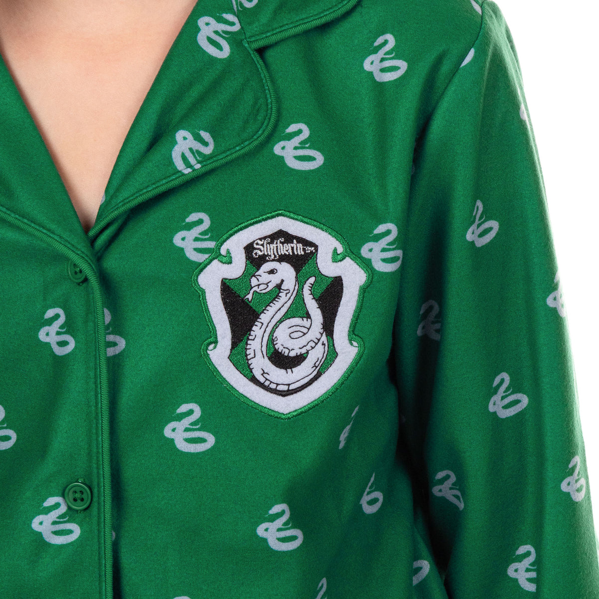 Harry Potter Pajamas Girl's Houses Coat Front Sleep Set