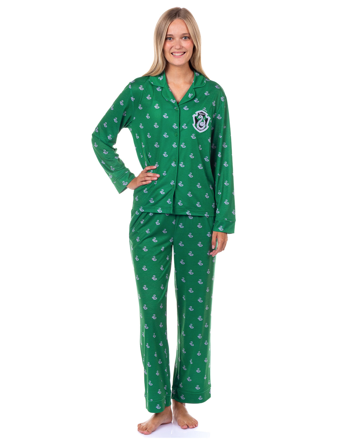 Harry Potter Women's Gryffindor Classic Pajamas Button-Up Top and Pants