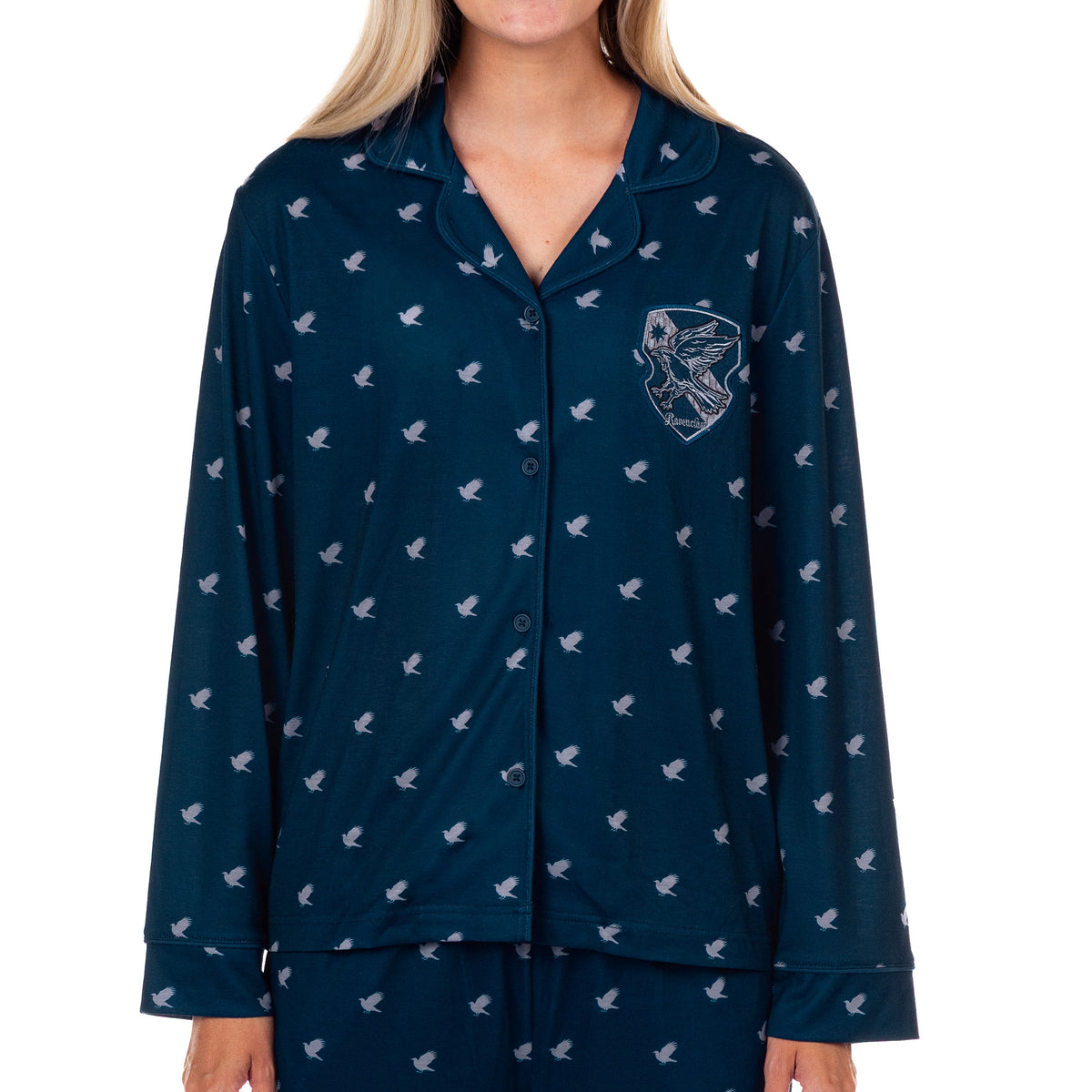 Harry Potter Pajamas Women's Hogwarts Coat Front Sleep Set