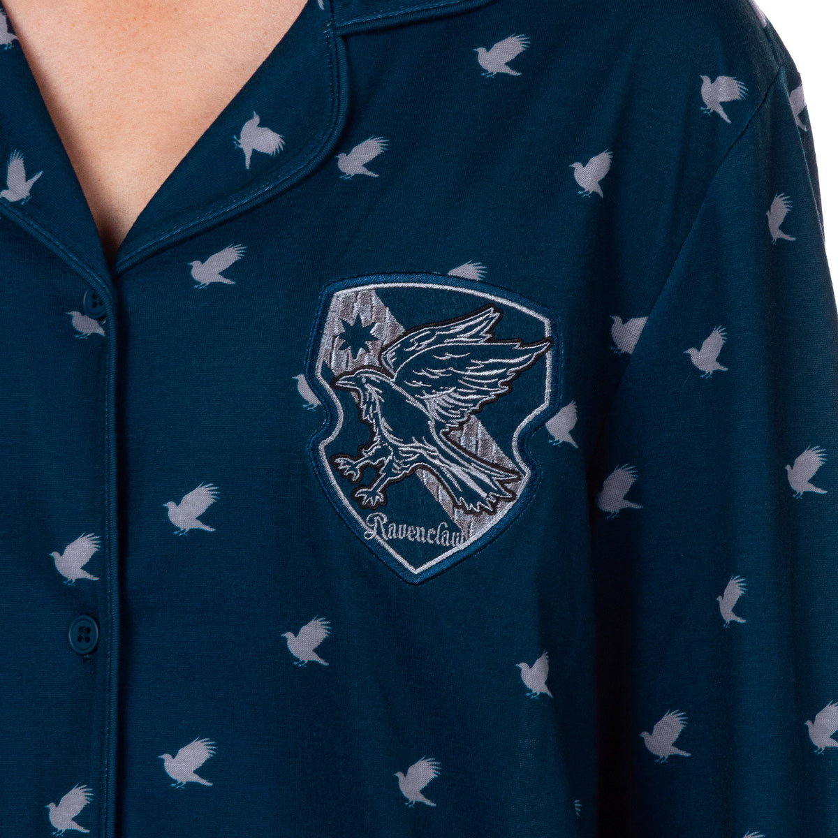 Harry Potter Pajamas Women's Hogwarts Coat Front Sleep Set