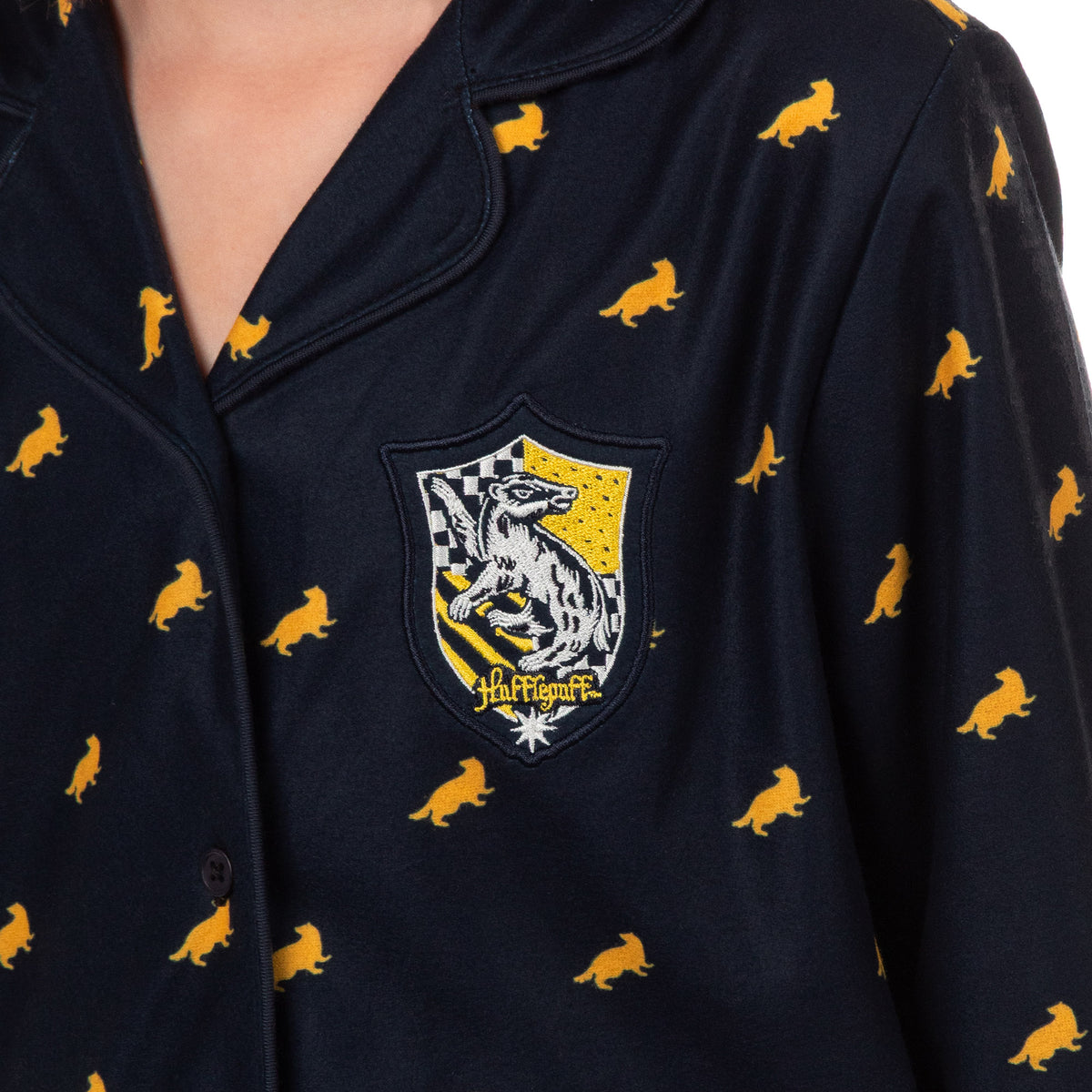 Harry Potter Pajamas Girl's Houses Coat Front Sleep Set