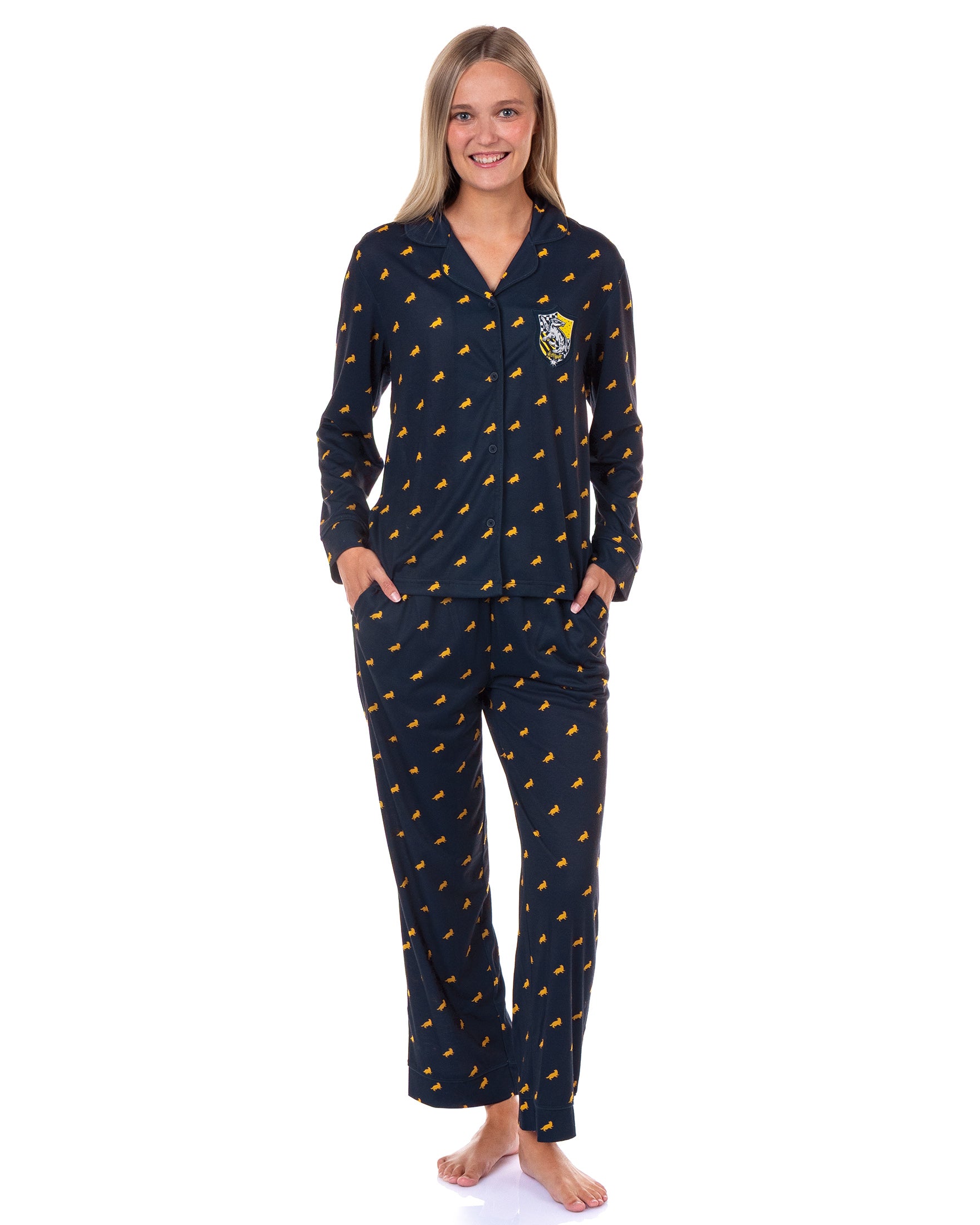 Harry Potter Women's Gryffindor Classic Pajamas Button-Up Top and Pants
