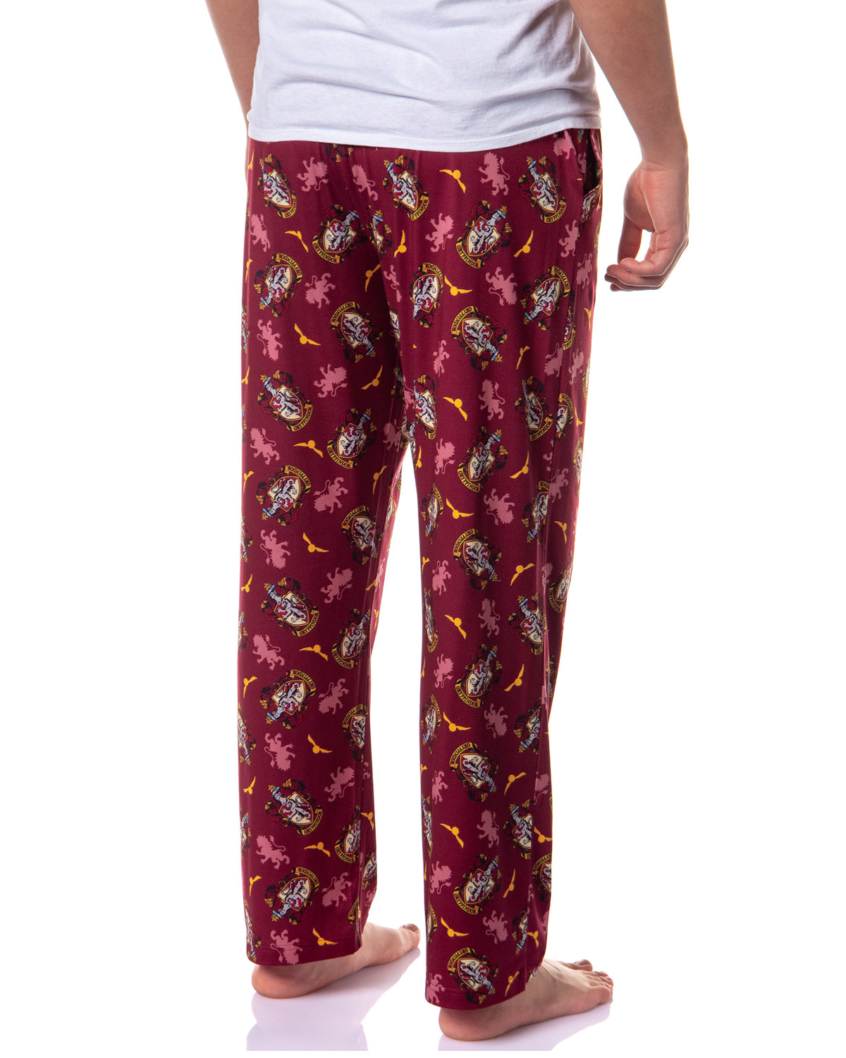 Harry Potter Men's Hogwarts House Crest All Over Print PJ Pajama Pants