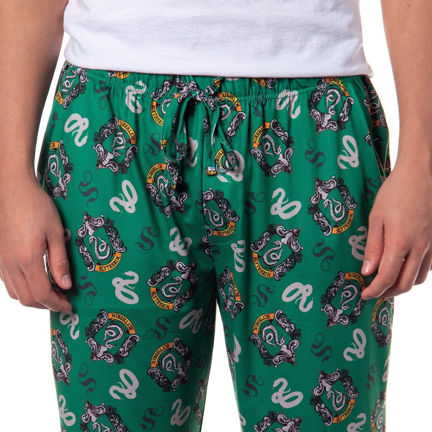 Harry Potter Men's Hogwarts House Crest All Over Print PJ Pajama Pants