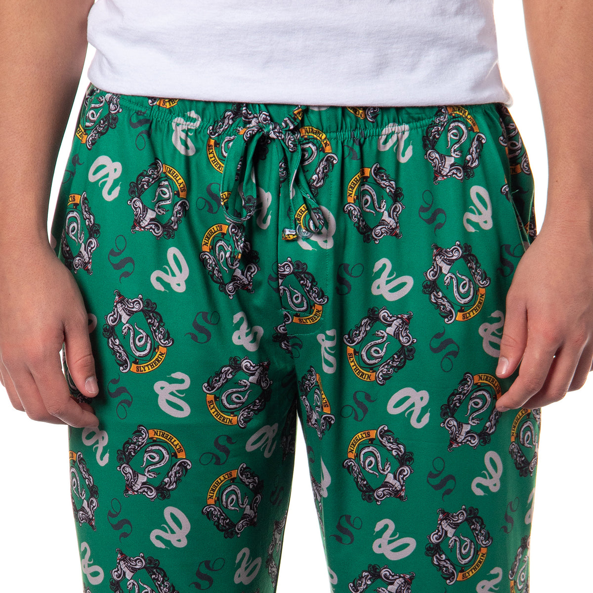 Harry Potter Men's Hogwarts House Crest All Over Print PJ Pajama Pants