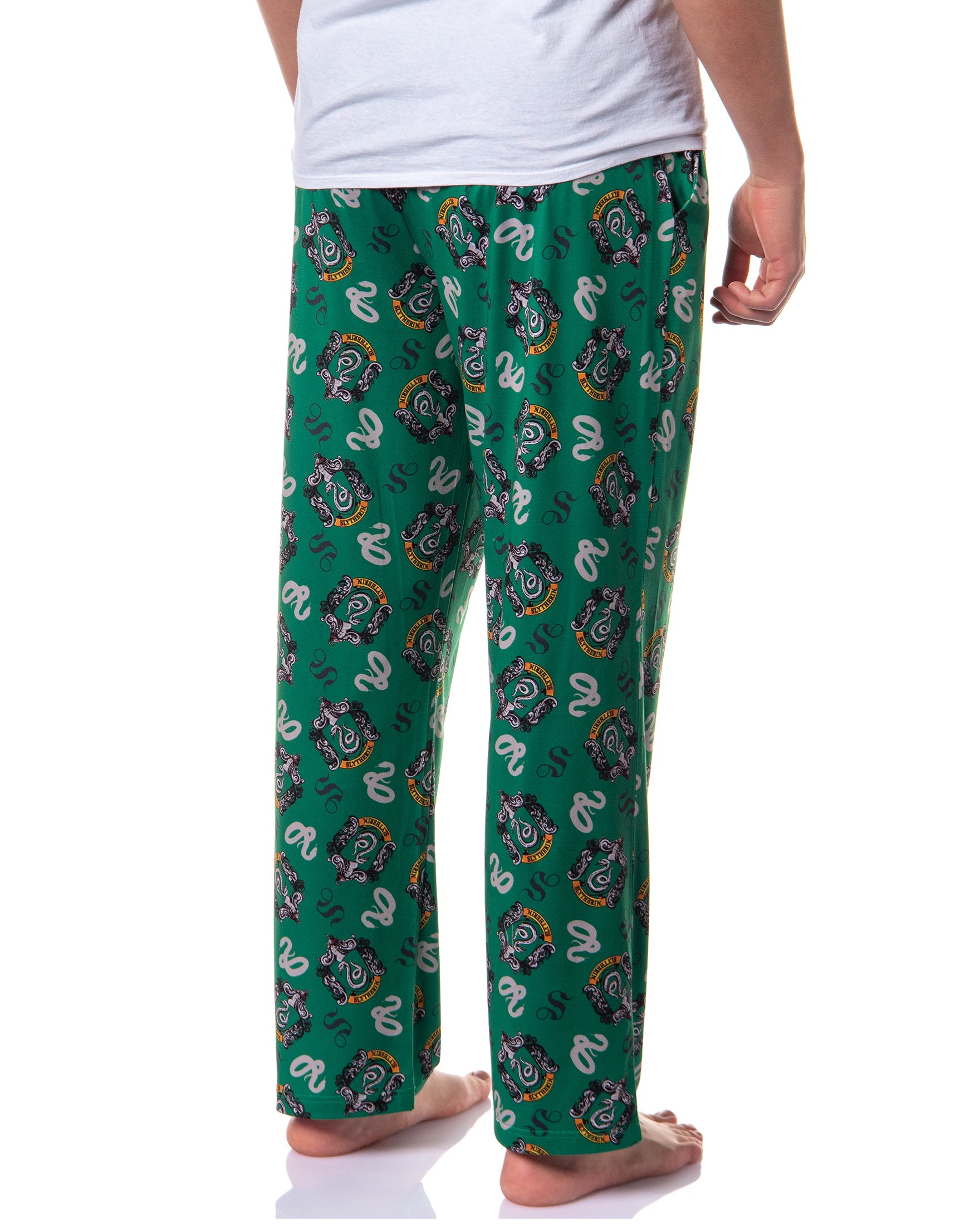 Harry Potter Men's Hogwarts House Crest All Over Print PJ Pajama Pants