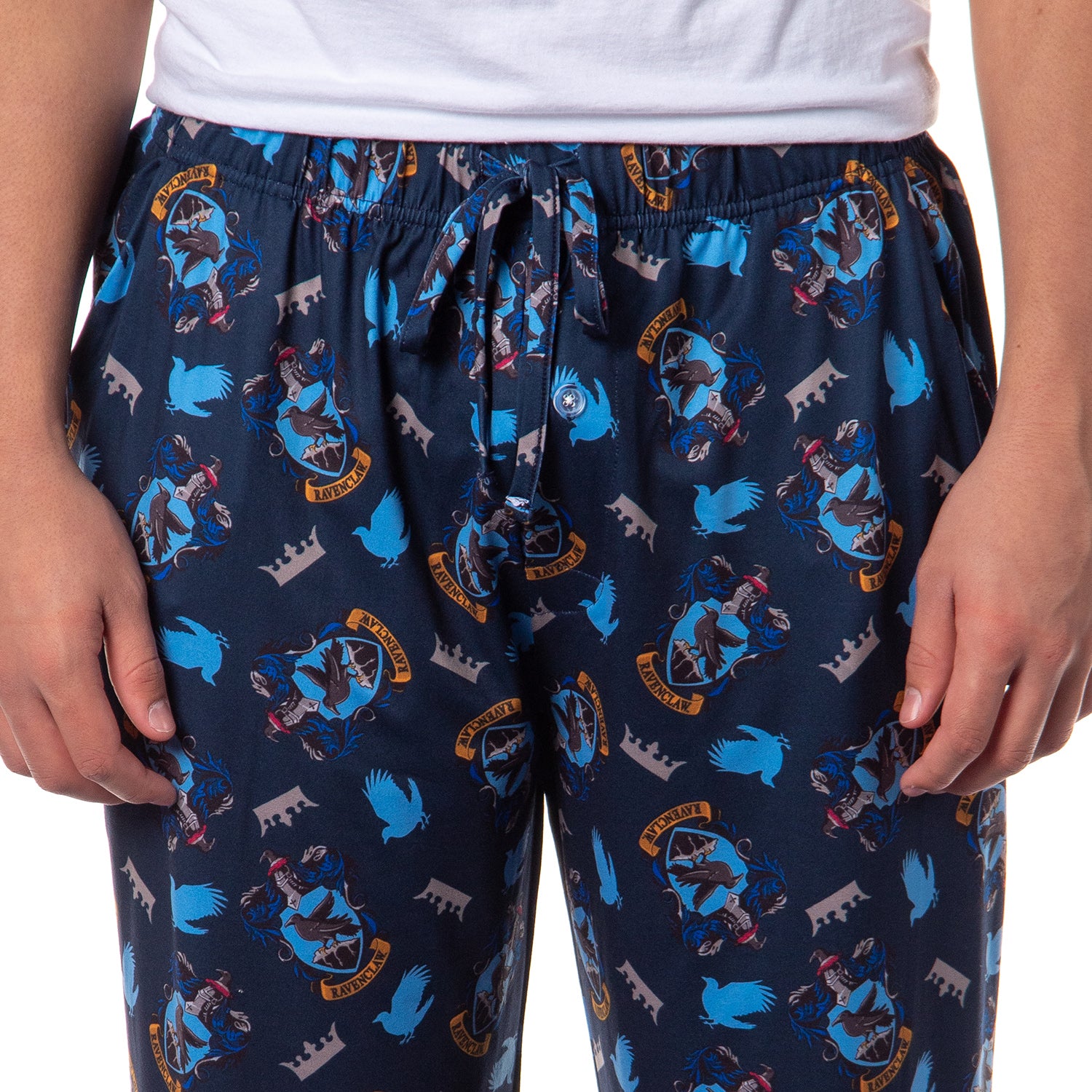 Harry Potter Men's Hogwarts House Crest All Over Print PJ Pajama Pants