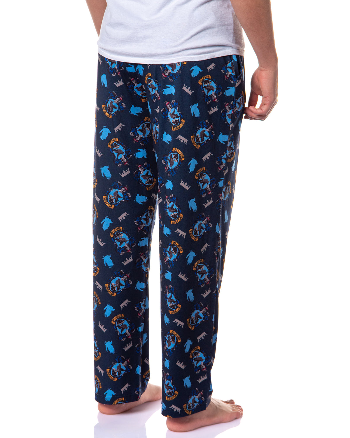 Harry Potter Men's Hogwarts House Crest All Over Print PJ Pajama Pants