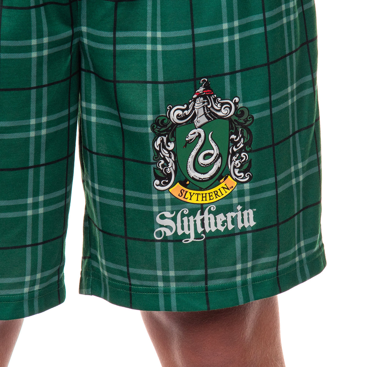 Harry Potter Pajamas Mens' Hogwarts House Crest Plaid PJ Lounge Shorts