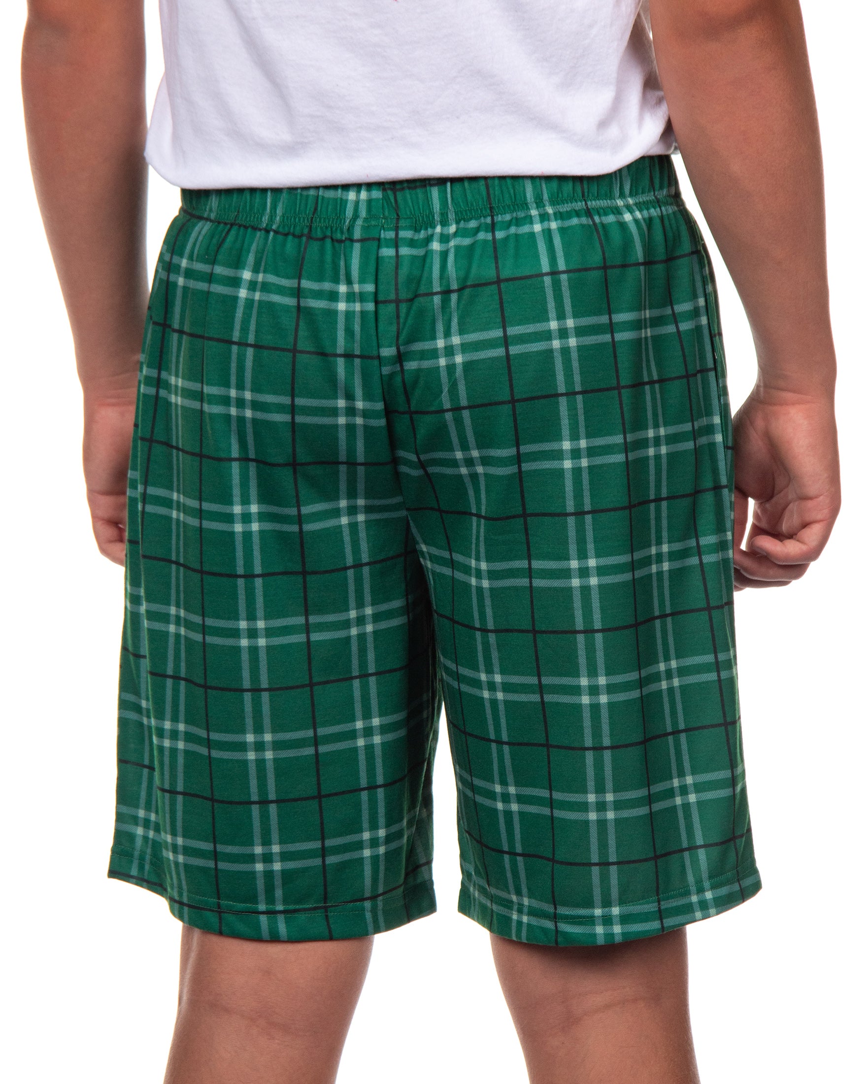 Harry Potter Pajamas Mens' Hogwarts House Crest Plaid PJ Lounge Shorts