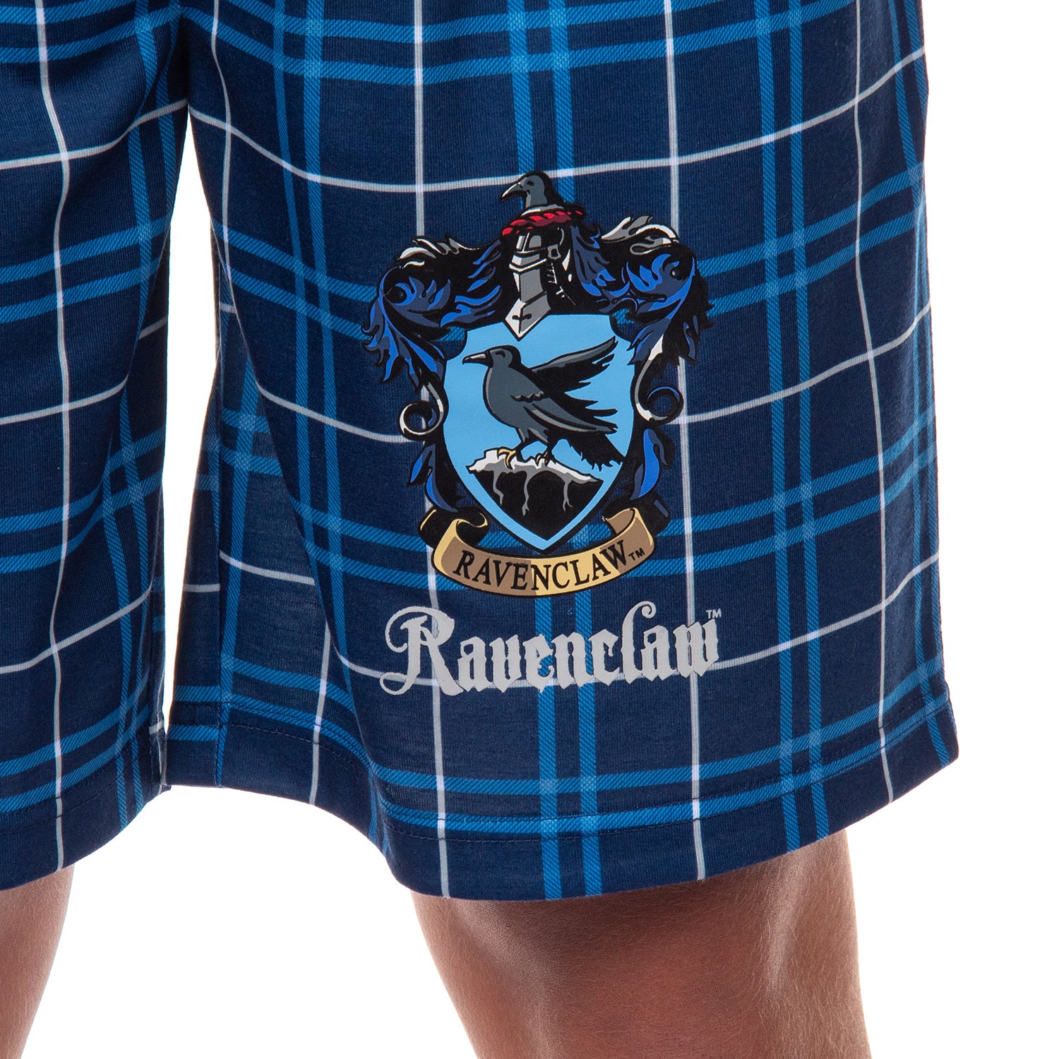 Harry Potter Pajamas Mens' Hogwarts House Crest Plaid PJ Lounge Shorts