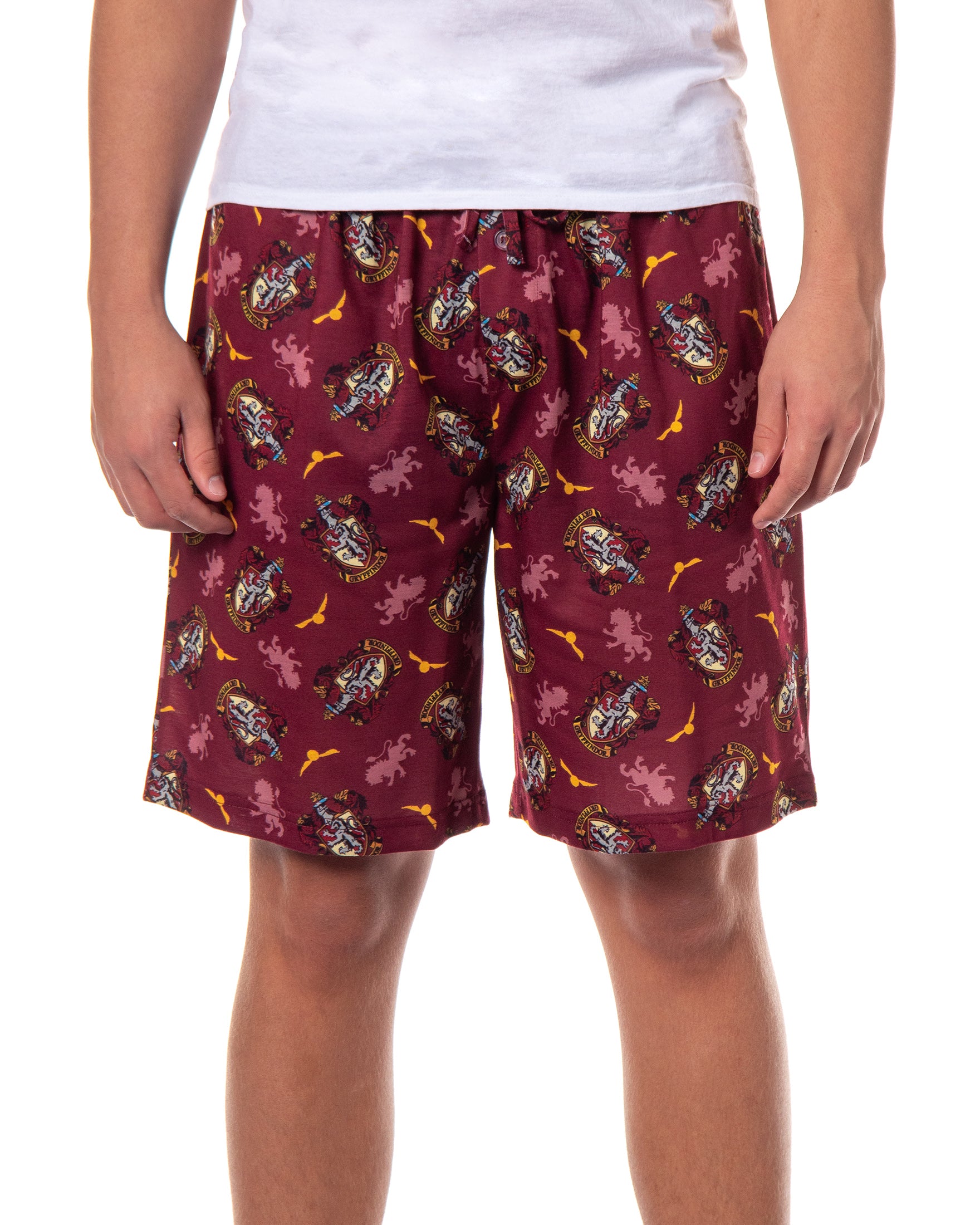 Harry Potter Pajamas Hogwarts House Crest All Over Print Pj Sleep Shorts