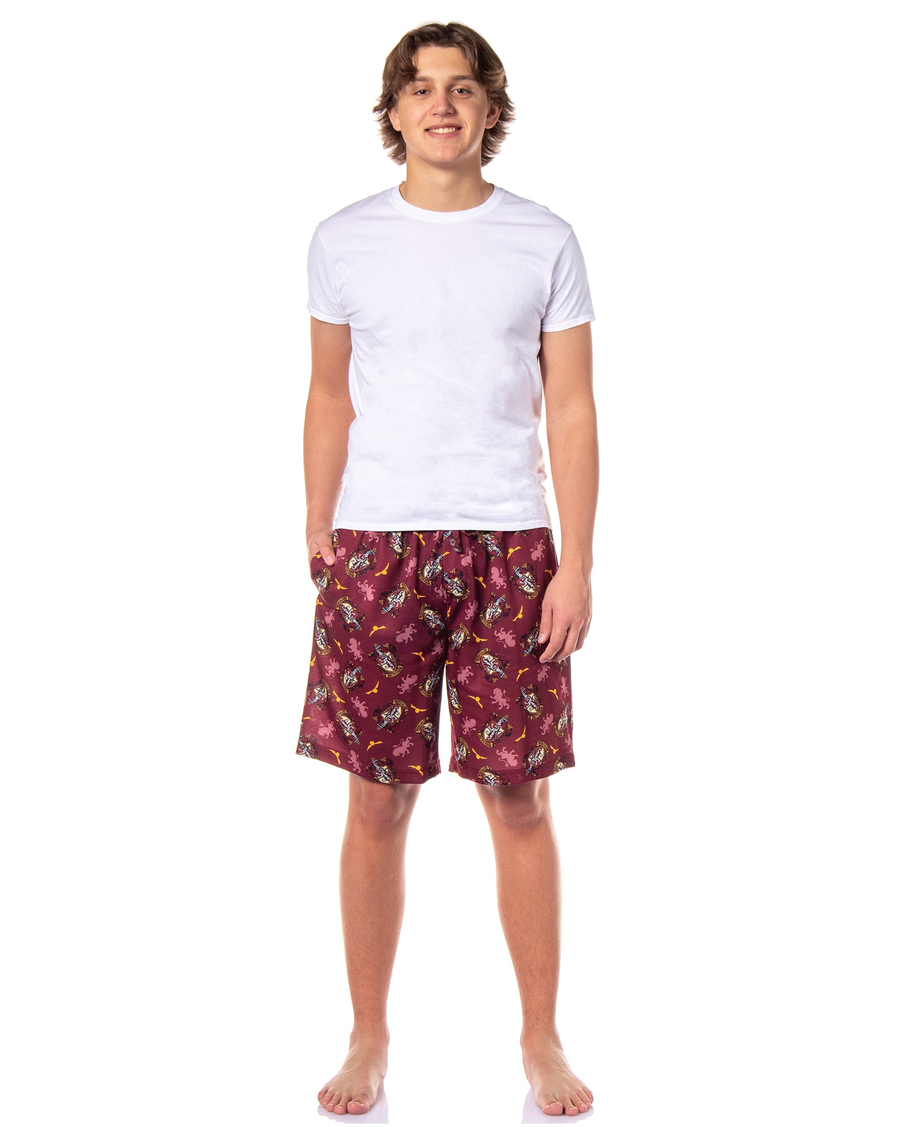 Harry Potter Pajamas Hogwarts House Crest All Over Print Pj Sleep Shorts