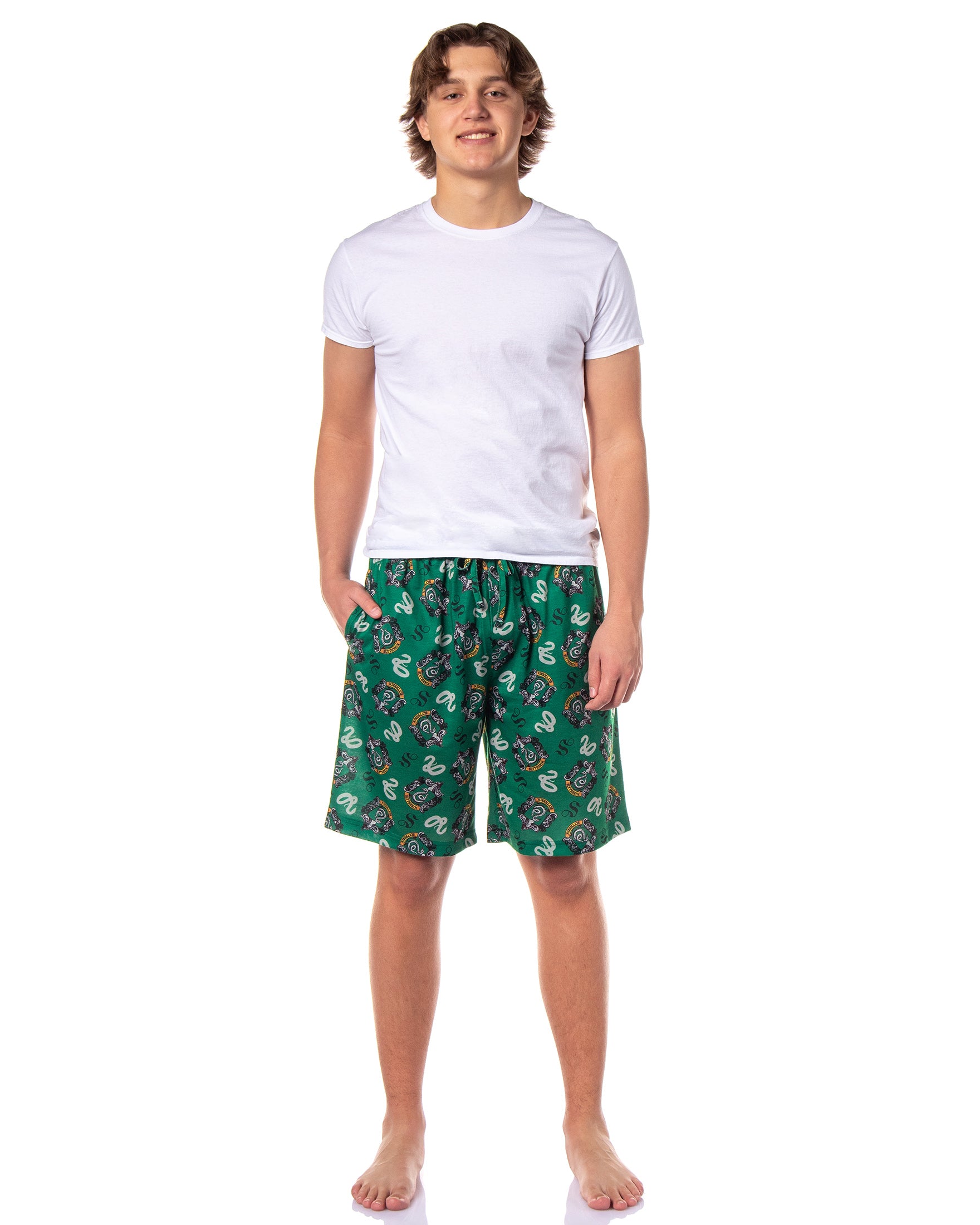 Harry Potter Pajamas Hogwarts House Crest All Over Print Pj Sleep Shorts