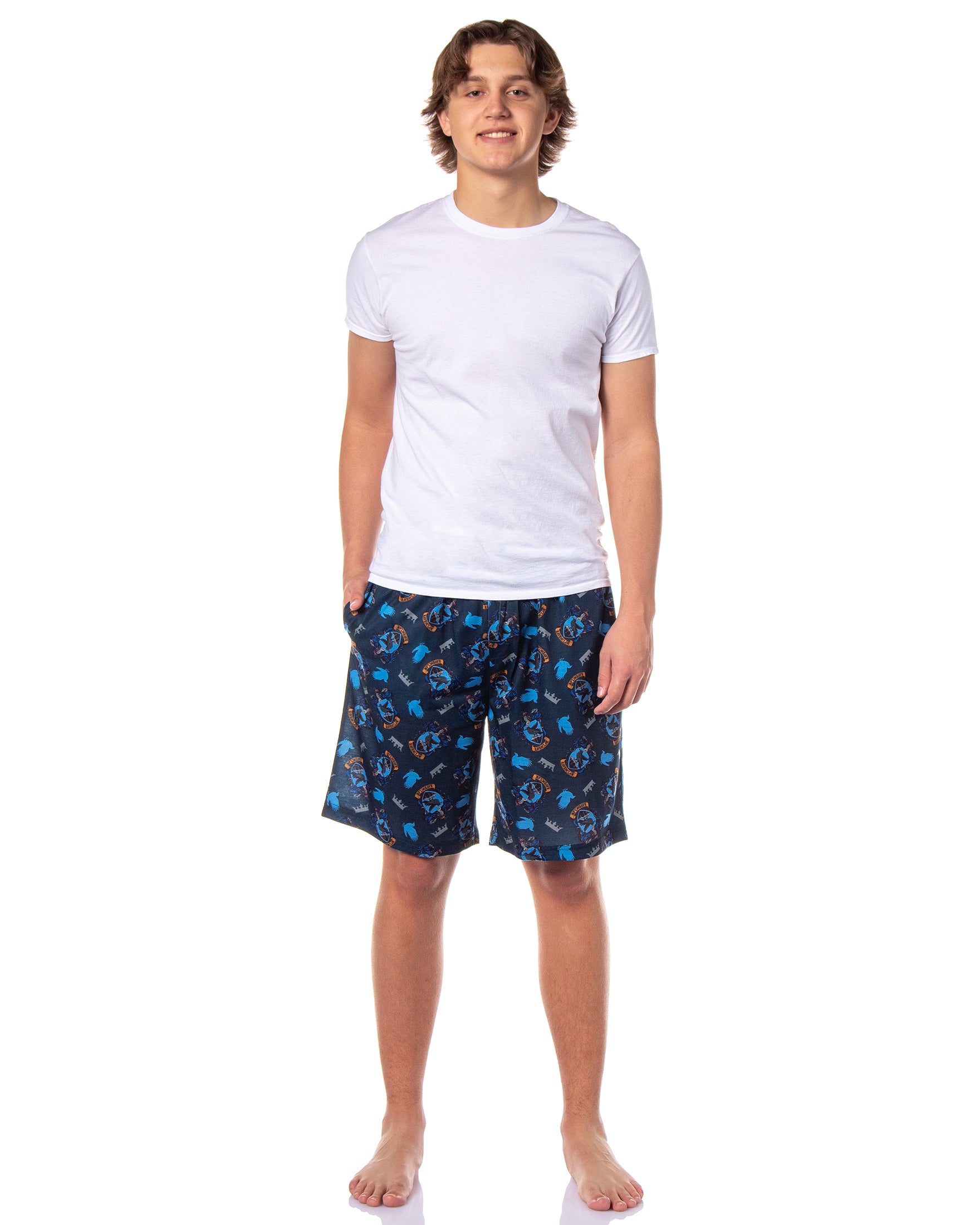 Harry Potter Pajamas Hogwarts House Crest All Over Print Pj Sleep Shorts