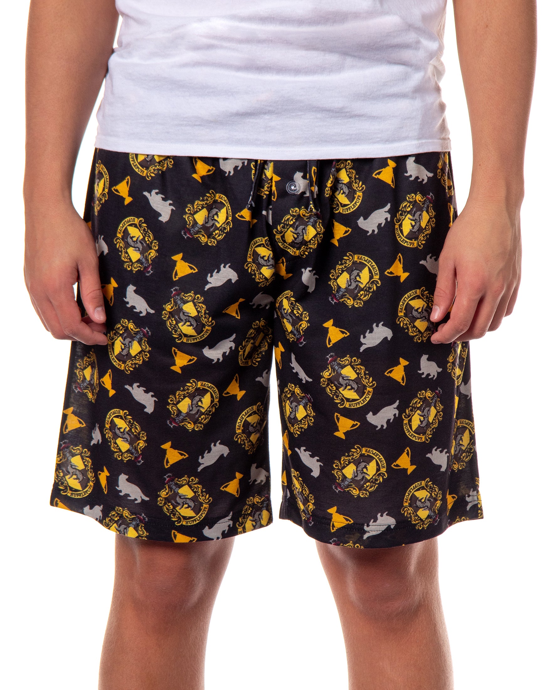Harry Potter Pajamas Hogwarts House Crest All Over Print Pj Sleep Shorts