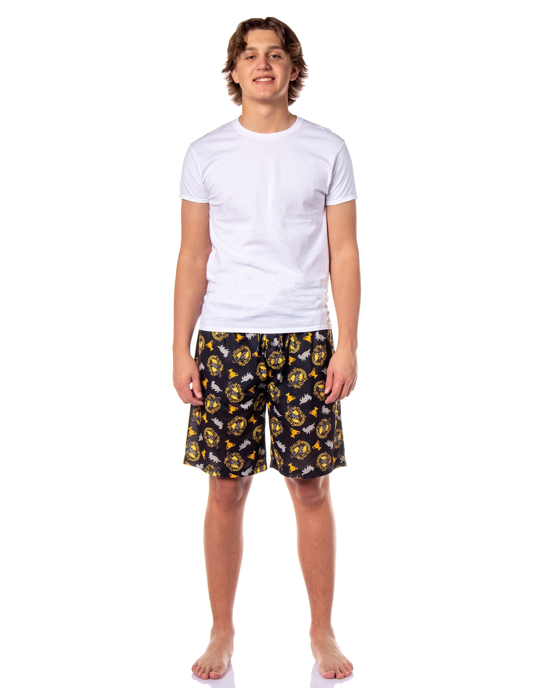 Harry Potter Pajamas Hogwarts House Crest All Over Print Pj Sleep Shorts