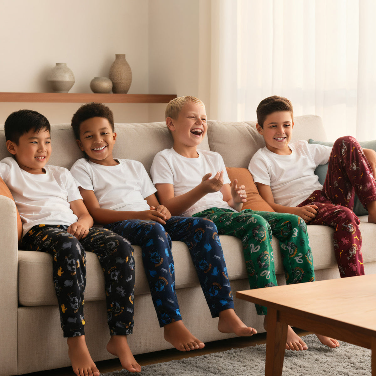 Harry Potter Pajamas Boy's House Crest Icons Lounge Pj Pants
