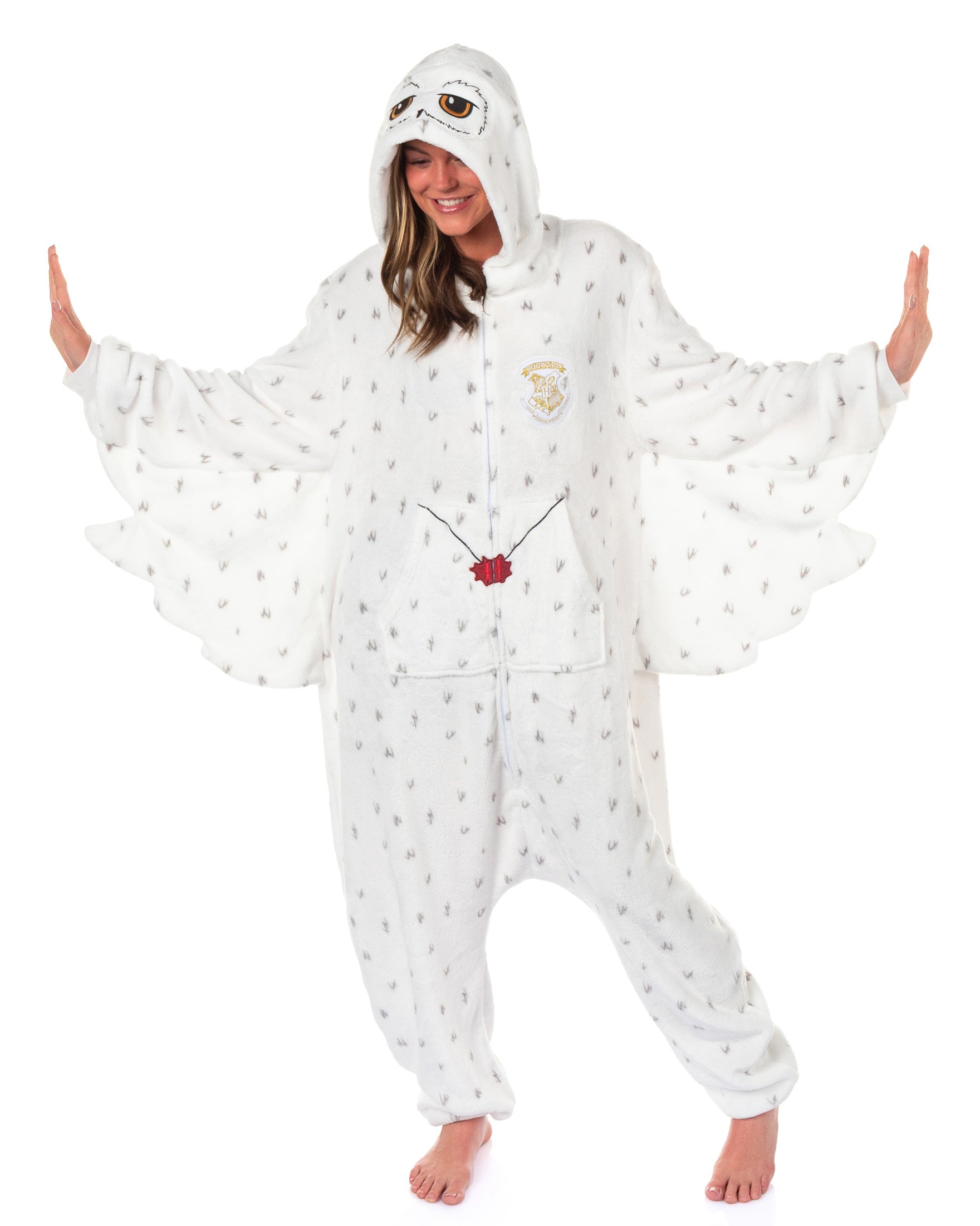 Harry Potter Union Suit Women's Kigurumi Hedwig Hooded Pajama Costume (XXS/XS)