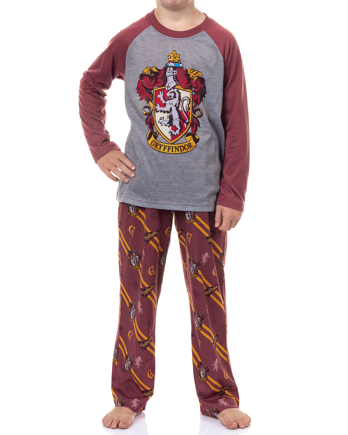 Harry Potter Pajamas Boys' House Crest Raglan Sleep Set
