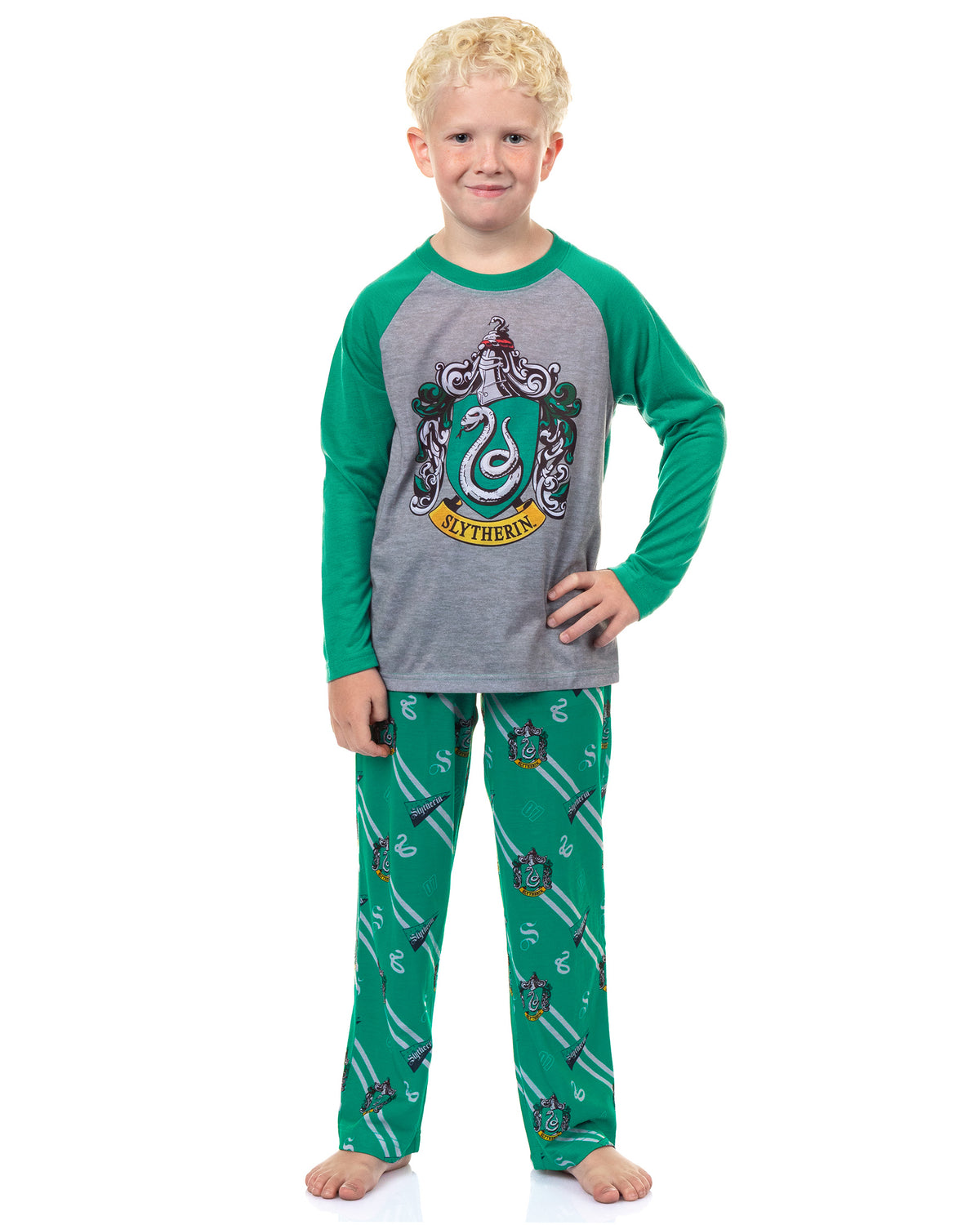 Harry Potter Pajamas Boys' House Crest Raglan Sleep Set