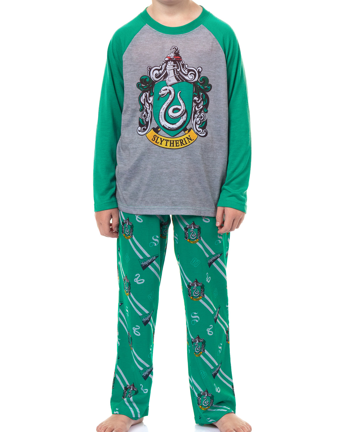 Harry Potter Pajamas Boys' House Crest Raglan Sleep Set