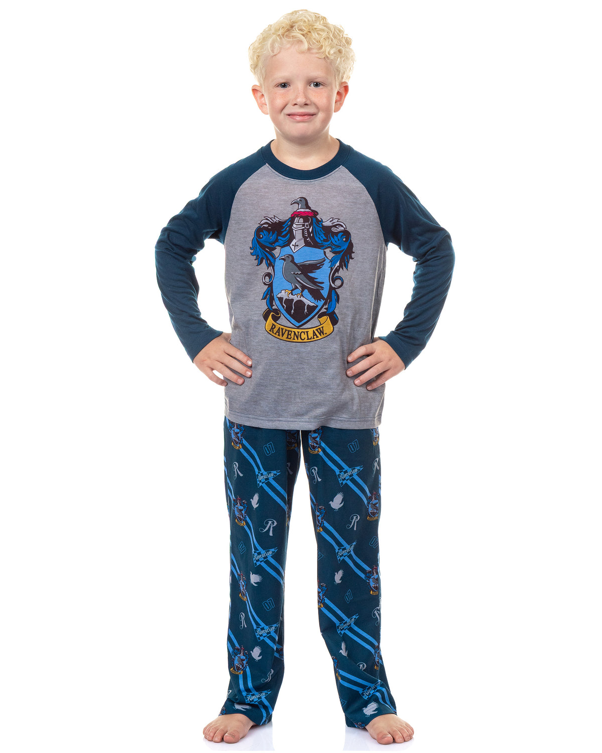 Harry Potter Pajamas Boys' House Crest Raglan Sleep Set